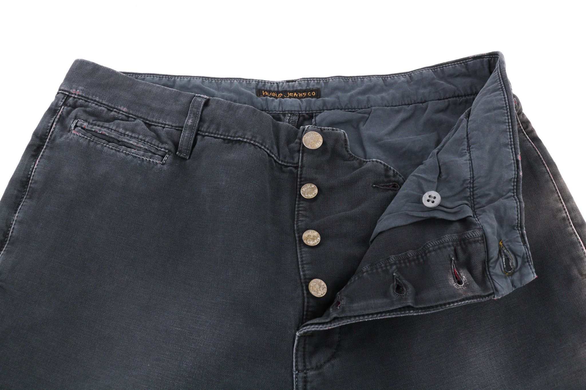 Nudie Jeans KHAKI W32/L34 Cotton Stretch Black Trousers 80614 Size US 32 / EU 48 - 4 Thumbnail