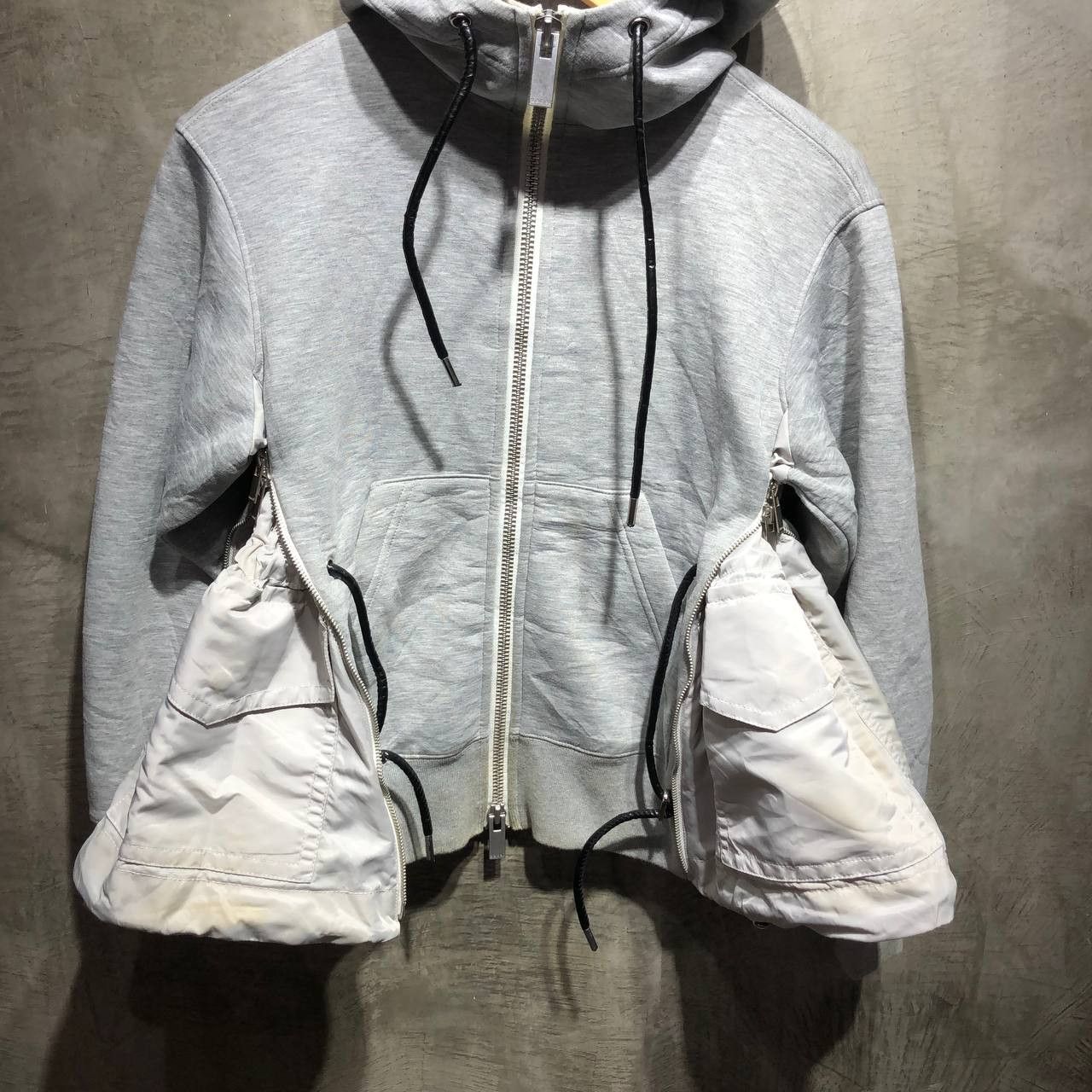 Sacai Sacai Sponge Sweat X Nylon Twill zip front hoodie Size XS / US 0-2 / IT 36-38 - 5 Thumbnail