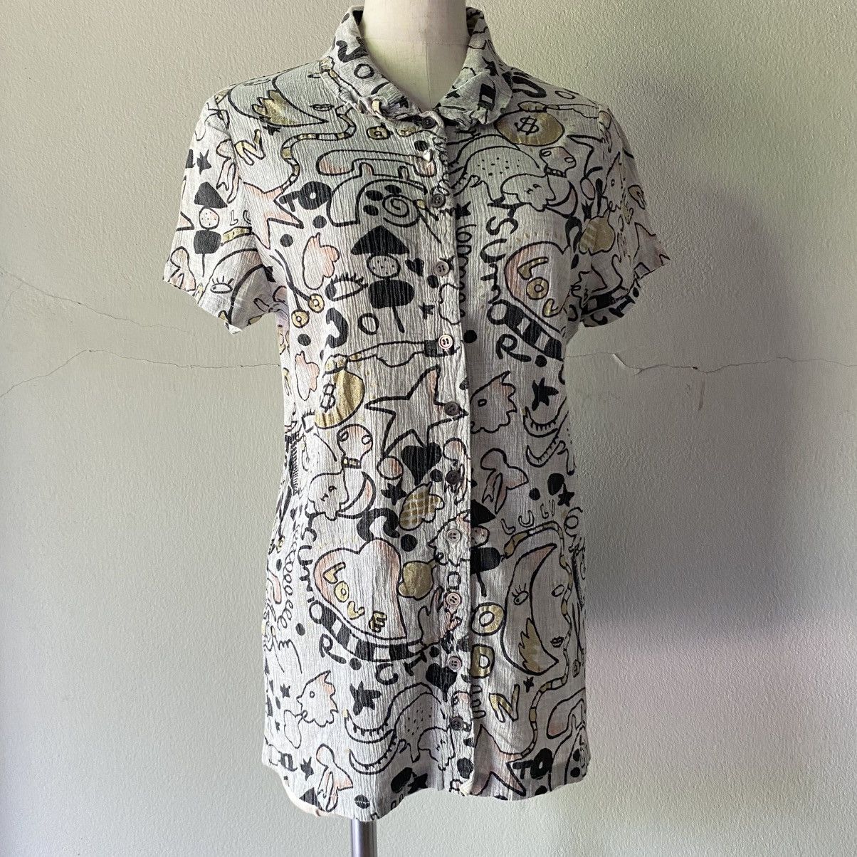 Tsumori Chisato TSUMORI CHISATO Playful Doodle Print Button-Up Shirt Size XS / US 0-2 / IT 36-38 - 18 Thumbnail