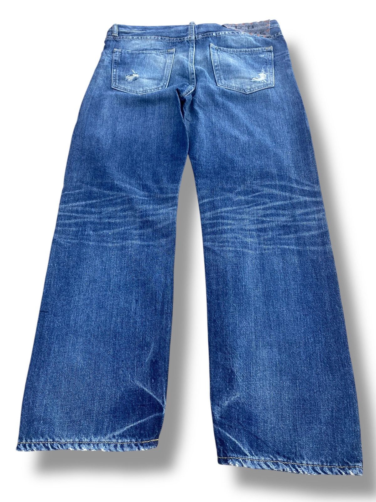 Japanese Brand Japanese Brand Whiskers Faded Wash Style Distressed Jeans Size US 30 / EU 46 - 3 Thumbnail