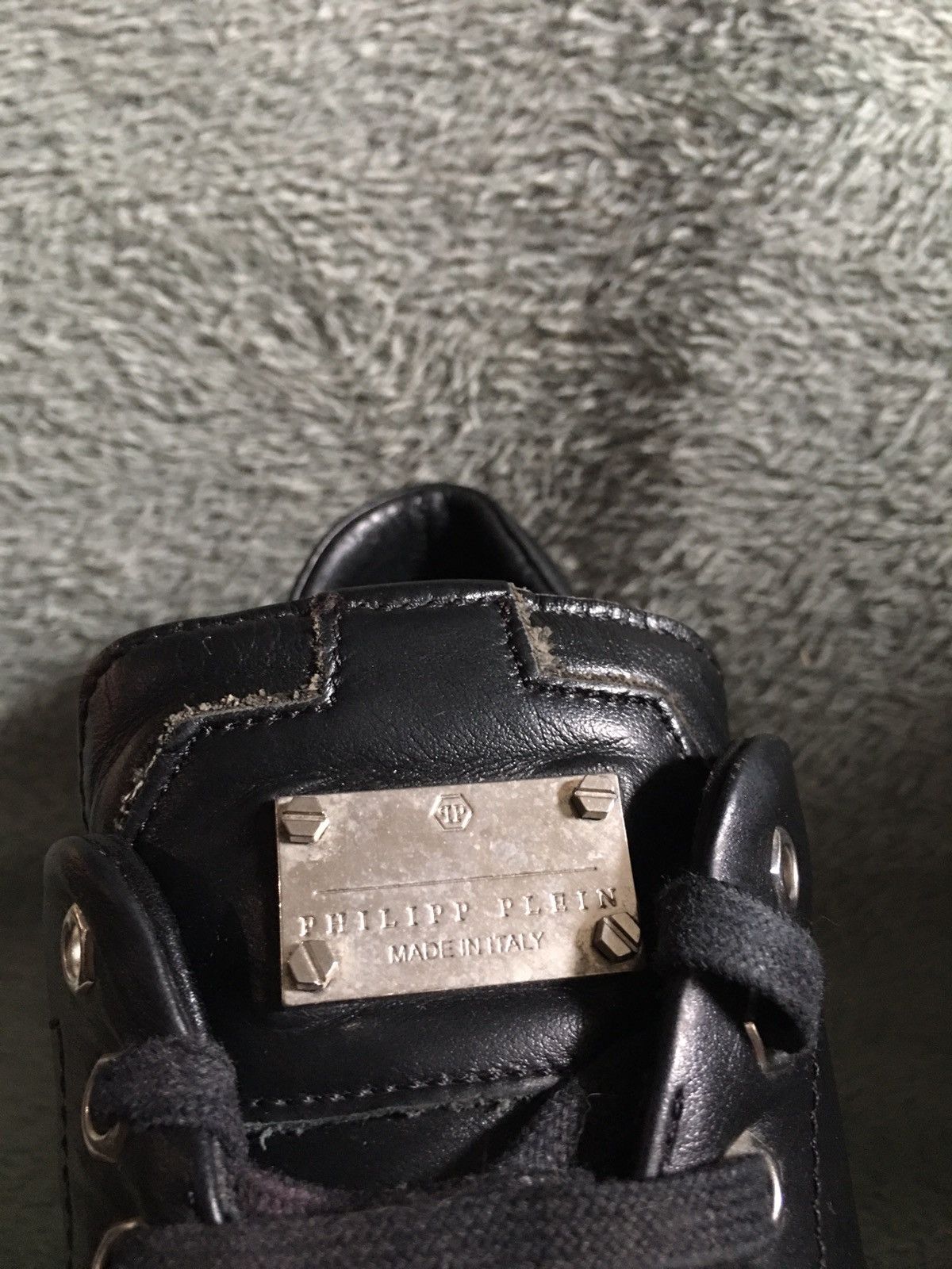Philipp Plein Philipp Plein Black Leather Low-top Sneakers EU 41 Size US 8 / EU 41 - 4 Thumbnail
