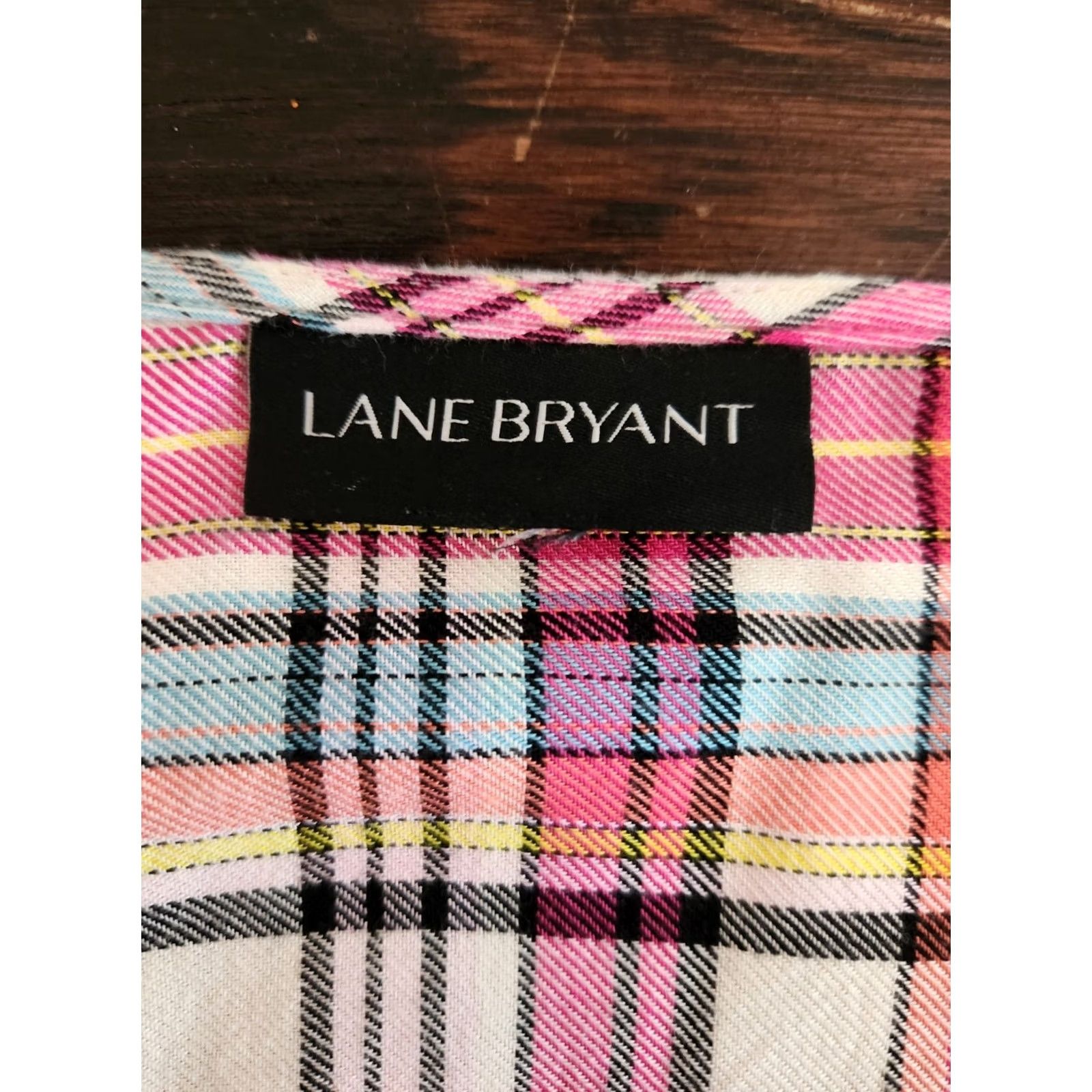 Vintage Lane Bryant Top Womens 18/20 White Plaid Flannel Blouson Red Blue Measurements Description Size XXL / US 16-18 / IT 52-54 - 7 Thumbnail