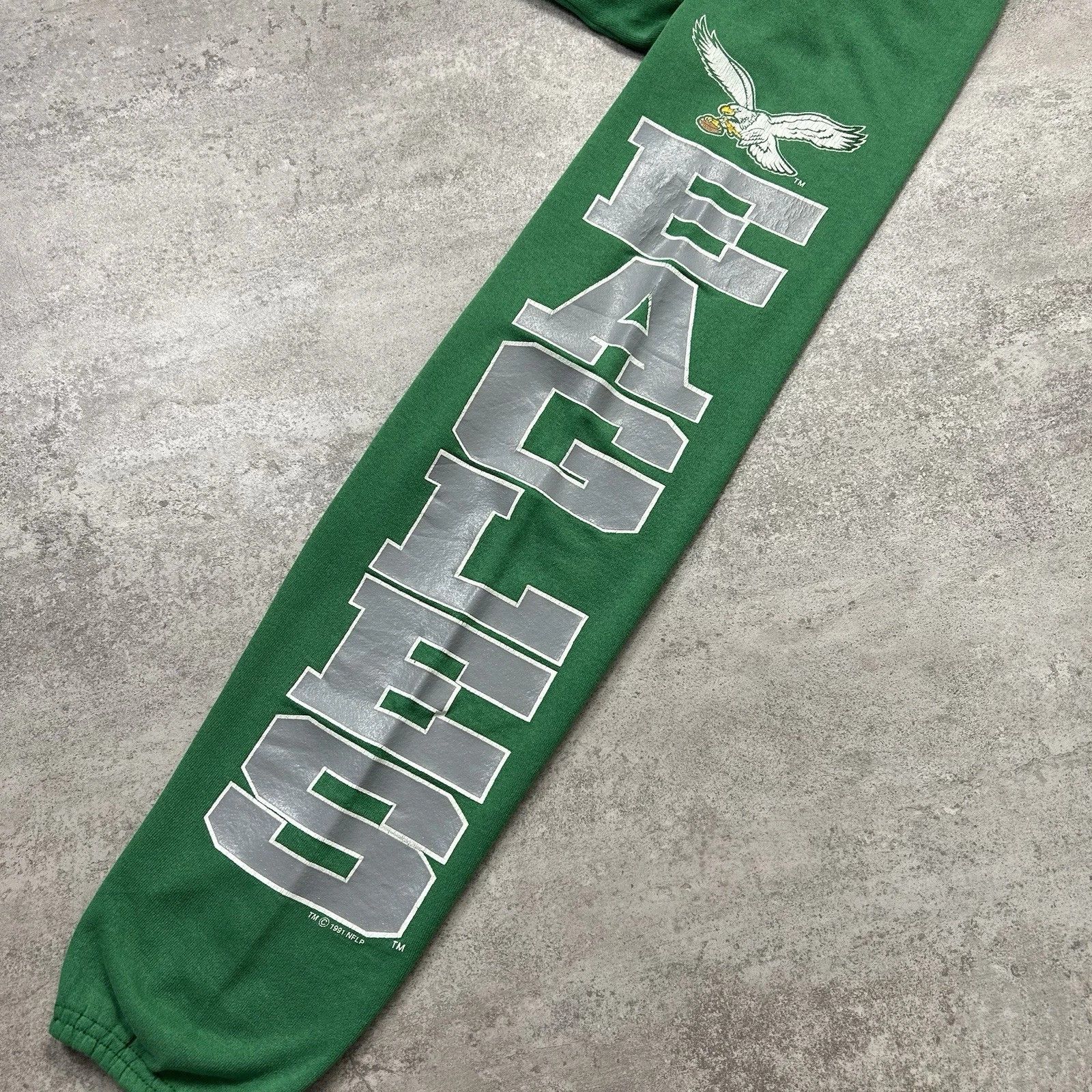 NFL × Vintage PHILADELPHIA EAGLES SWEATPANTS 1991 KELLY GREEN MEN'S SIZE M Size US 30 / EU 46 - 3 Thumbnail
