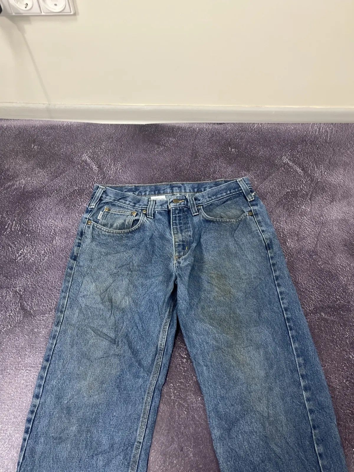 Carhartt × Vintage Vintage Carhartt Work Blue Denim American Hype Baggy Jeans Size US 34 / EU 50 - 7 Thumbnail