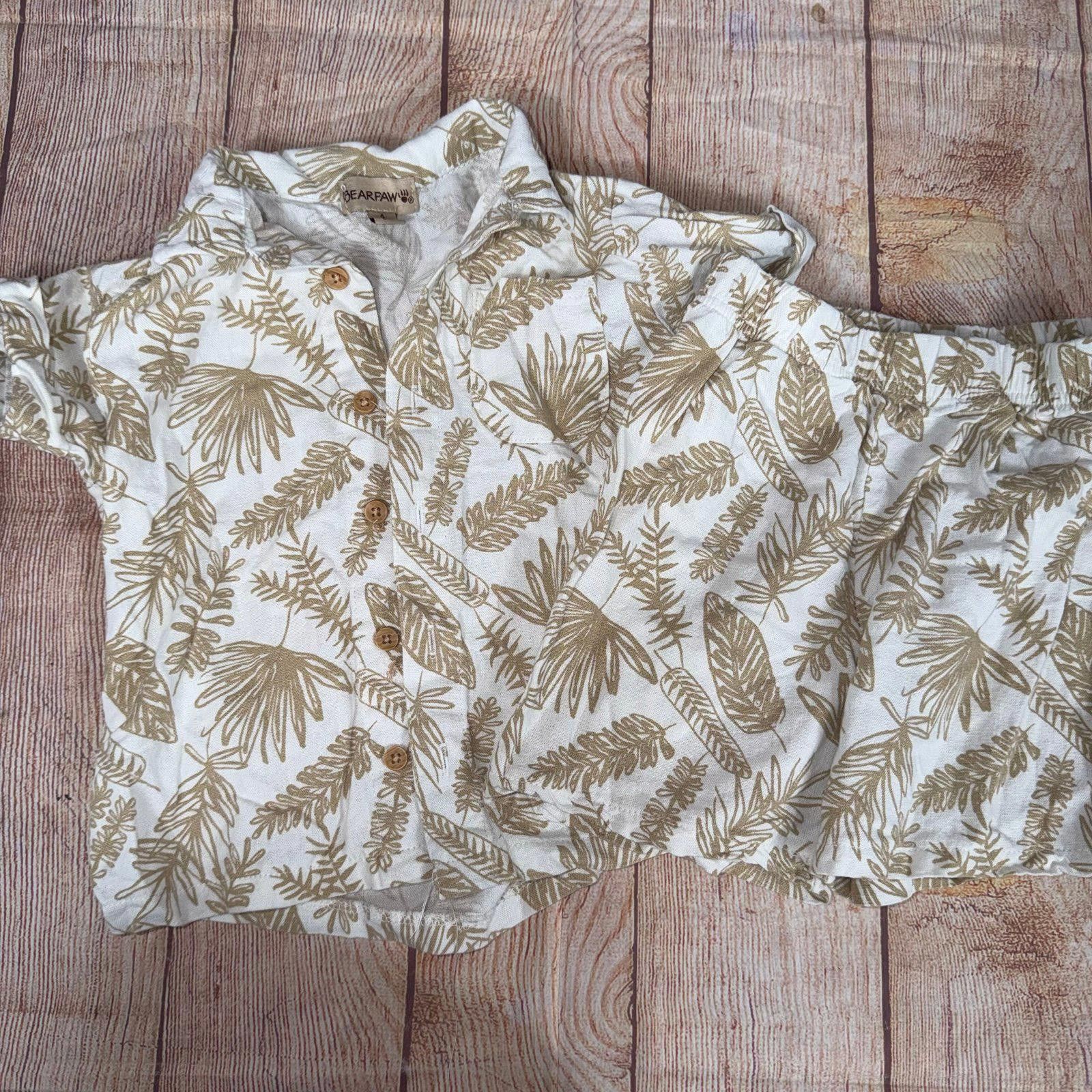 Other Bearpaw Boys Tropical Print Shirt and Shorts Set Size 4 Size ONE SIZE - 1 Thumbnail