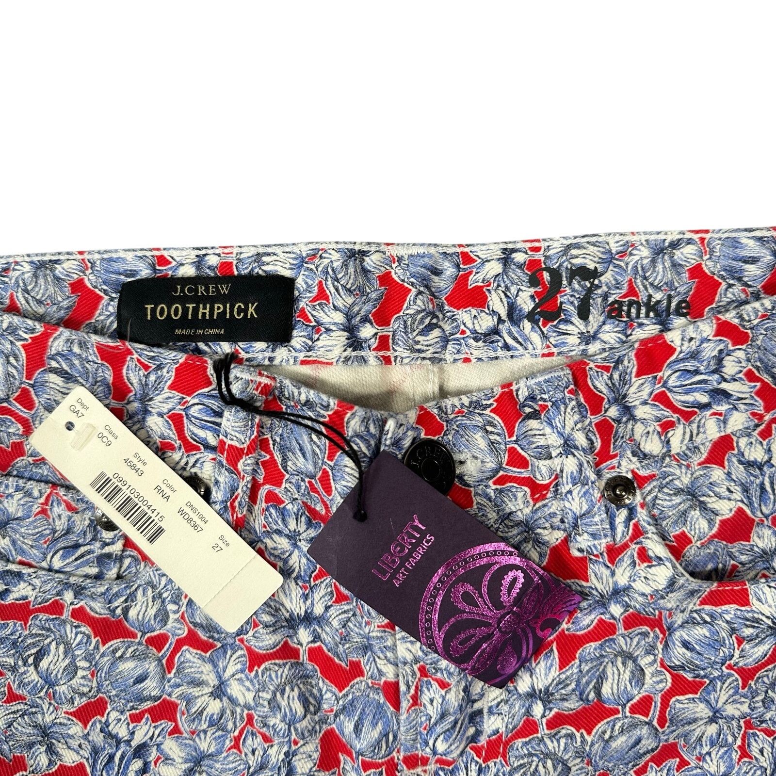 J.Crew J.CREW Toothpick Liberty Matilda Tulip Floral Jeans Size 27 Size 27" / US 4 / IT 40 - 6 Thumbnail