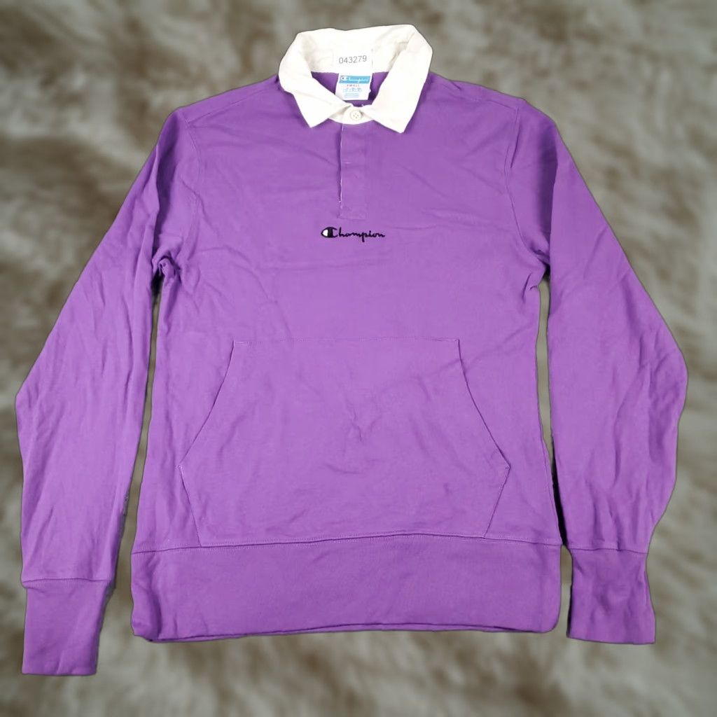 Champion Champion Pullover Sweatshirt Men's Small Purple Mock Neck Long Sleeve Cotton Blend Size US S / EU 44-46 / 1 - 1 Thumbnail