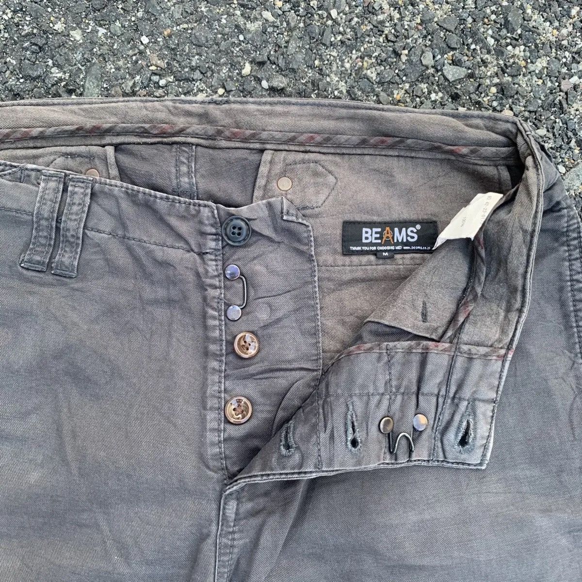 Beams Japan Beams W30 L31 Black Faded Trousers Blank Cinch Back Pants Size US 30 / EU 46 - 6 Thumbnail