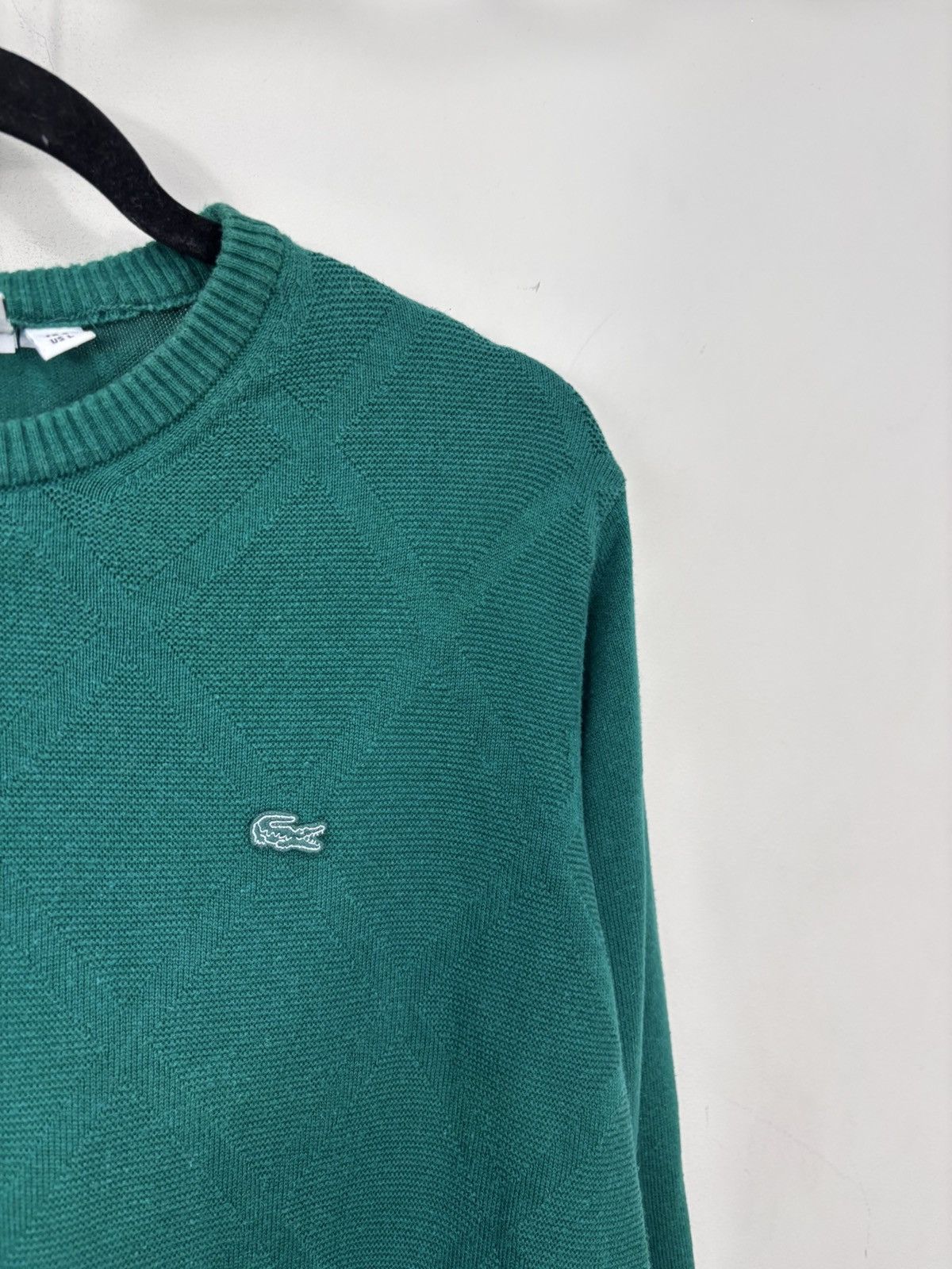 Lacoste Lacoste Men’s Argyle Knit Pattern Cotton Green Sweater Size US L / EU 52-54 / 3 - 3 Thumbnail