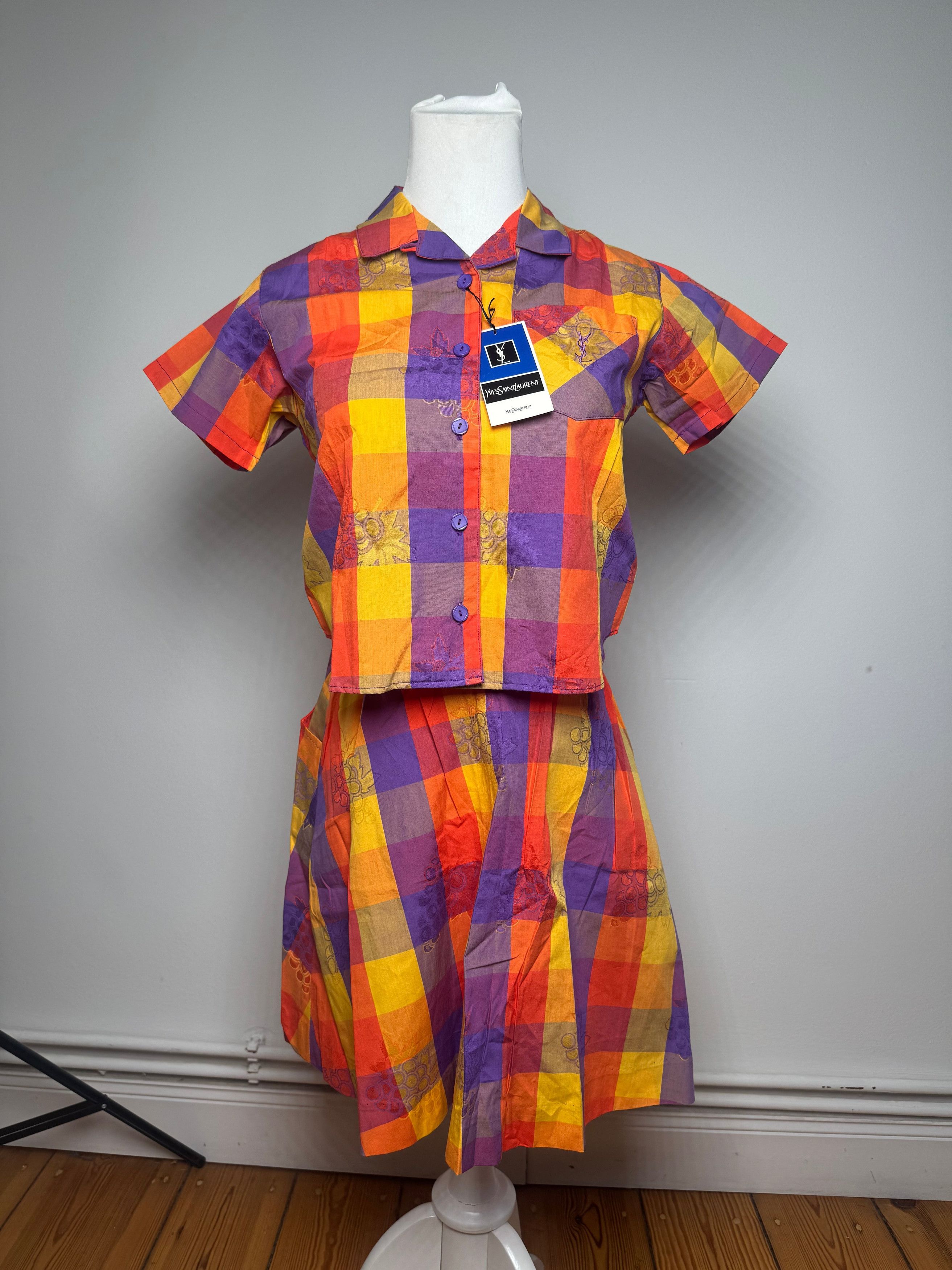 Other Vintage Yves Saint Laurent Checked Twin Set Size XS / US 0-2 / IT 36-38 - 1 Thumbnail