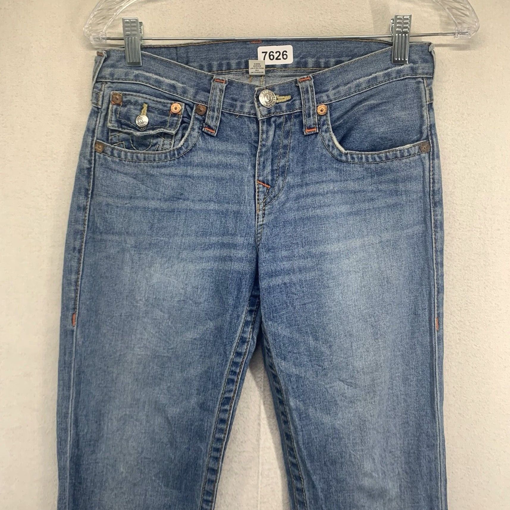 True Religion VINTAGE True Religion Jeans Women's 14 Light Blue Denim Straight Leg Flap Pockets 29x31 90s Womens Size 36" / US 14 / IT 50 - 5 Thumbnail