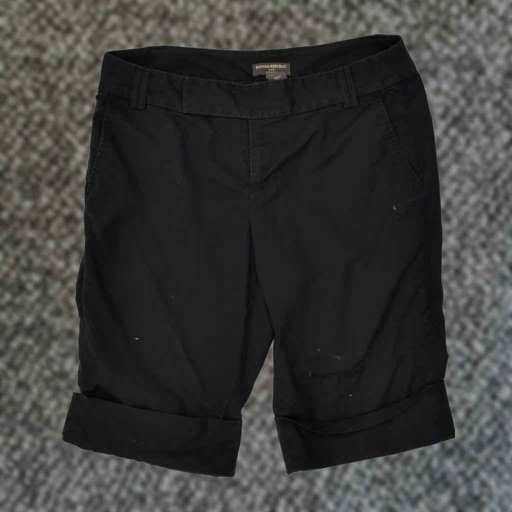 Banana Republic BANANA REPUBLIC Womens Bermuda Shorts Large W32 Black Cotton Size 10 Size 36" / US 14 / IT 50 - 1 Thumbnail