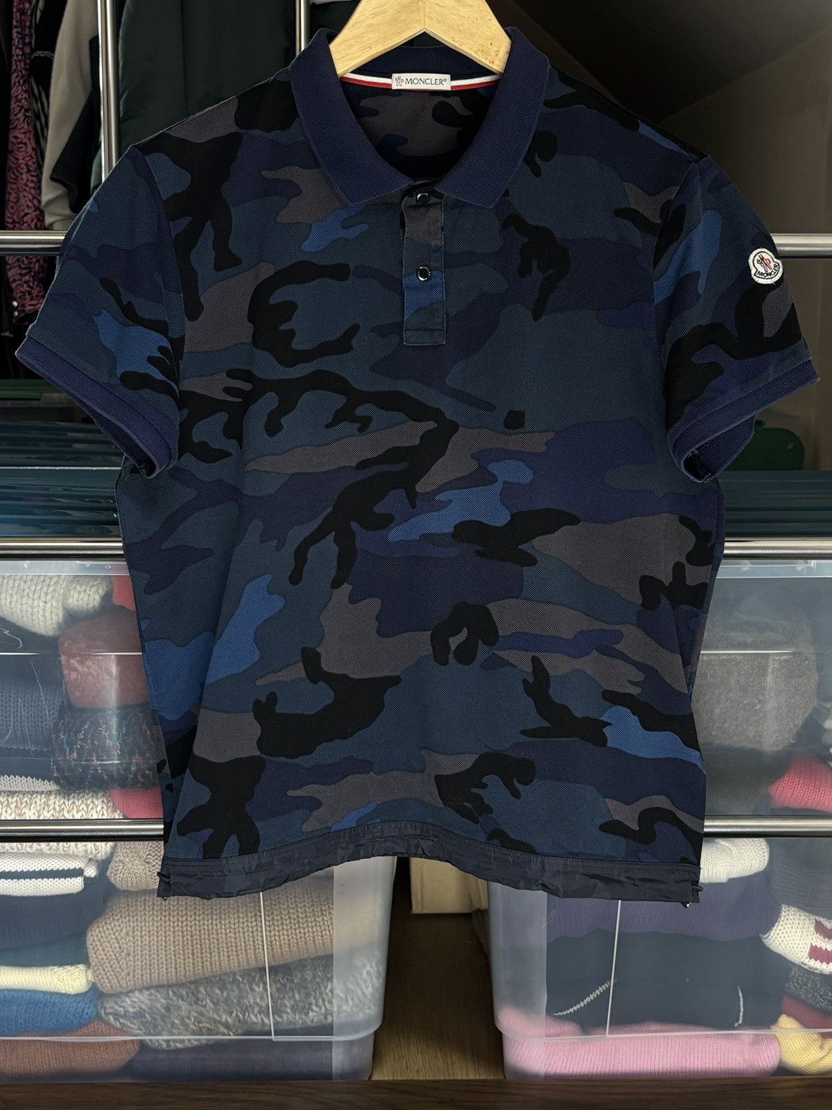 Moncler Moncler Camouflage Camo Maglia Corta Polo Shirt Vintage Size US S / EU 44-46 / 1 - 1 Thumbnail
