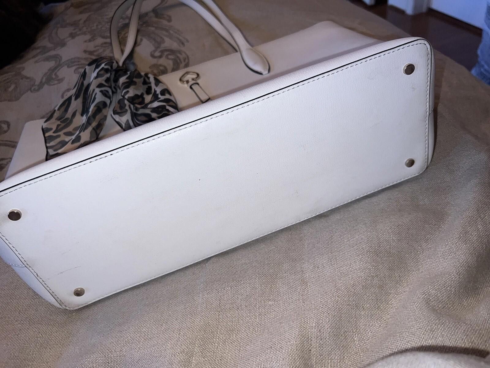Kate Spade Kate Spade White Leather Handbag Purse Tote Bag w/ Scarf Size ONE SIZE - 3 Thumbnail