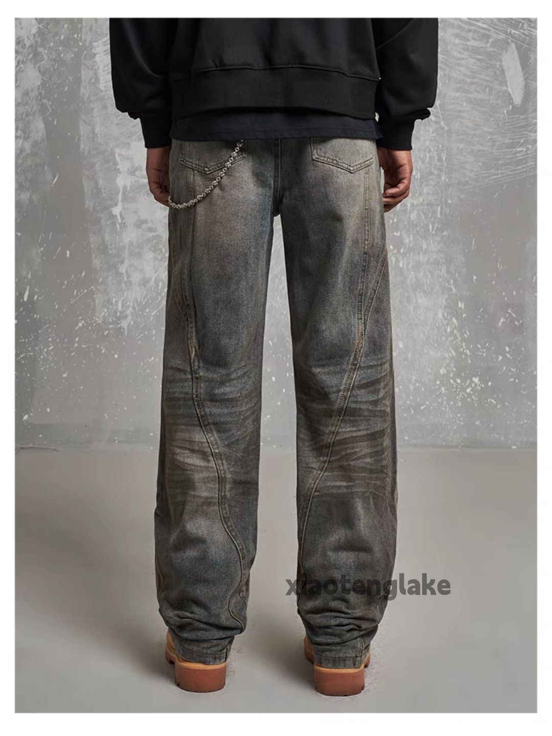 Jean × Vintage washed faded loose baggy stain rusty skate hiphop jeans Size US 28 / EU 44 - 2 Thumbnail