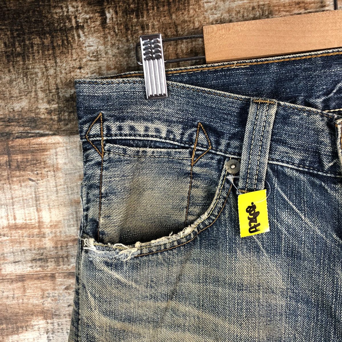 Levi's Levis 502 Blue faded ripped vintage jeans Denim Pants #A2608 Size US 33 - 7 Thumbnail