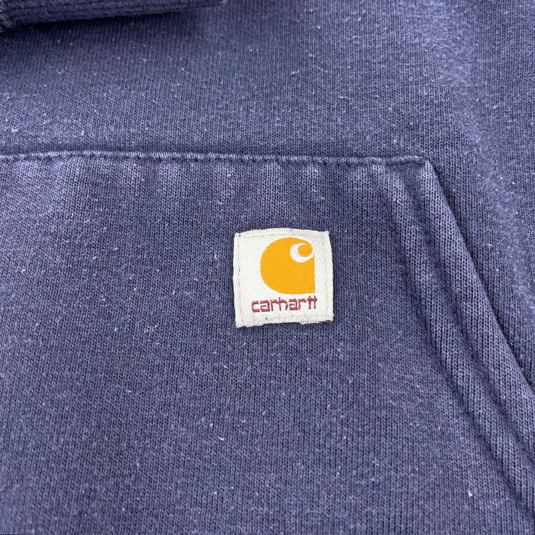 Carhartt VINTAGE Carhartt Hoodie Women XL Blue Sweatshirt Faded Navy 2000s Logo Pockets Hooded All Seasons Lightweight Pullover Casual Workwear Activewear Size XL / US 12-14 / IT 48-50 - 5 Thumbnail