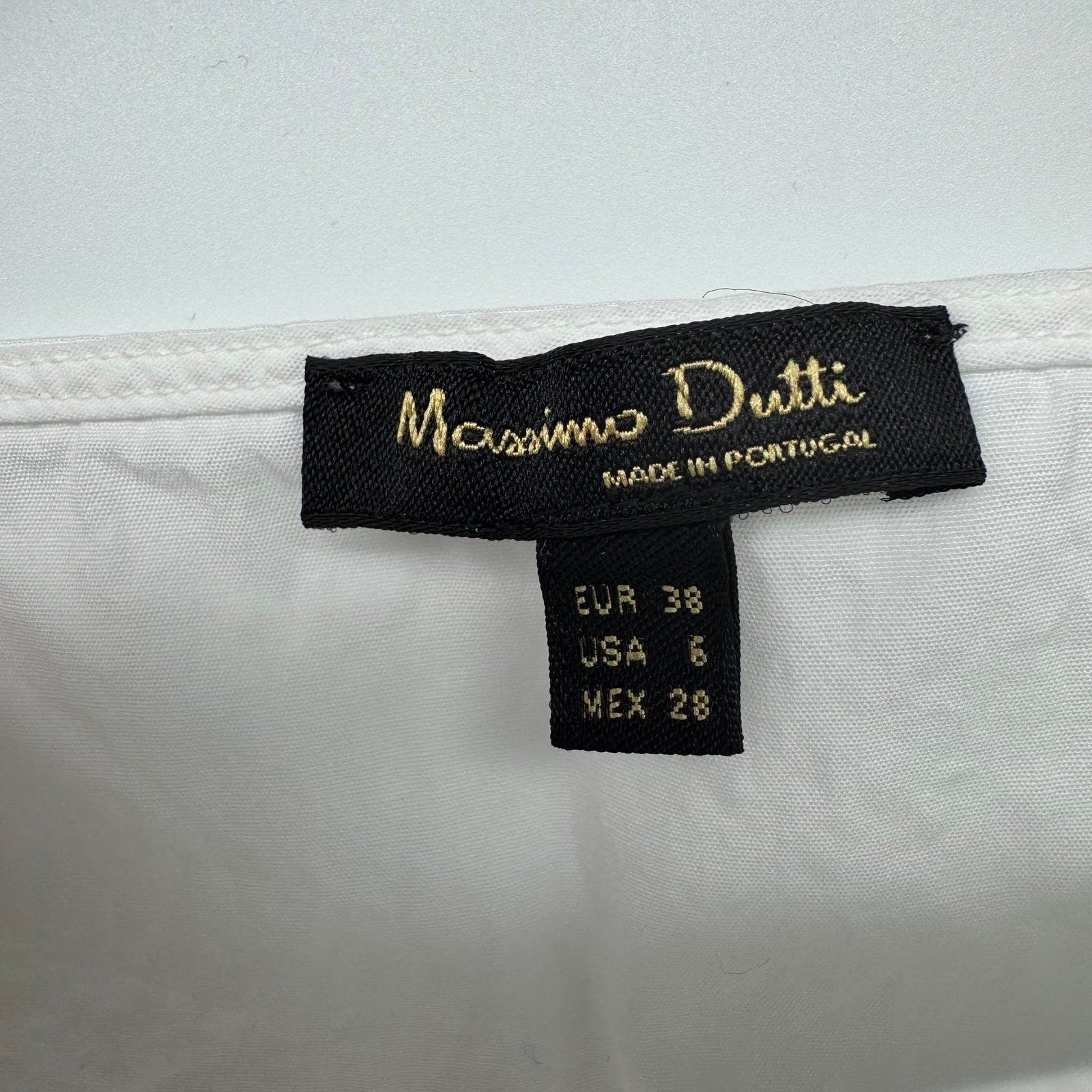 Massimo Dutti MASSIMO DUTTI White Blouse Ruffle Long Sleeve Size M / US 6-8 / IT 42-44 - 2 Thumbnail