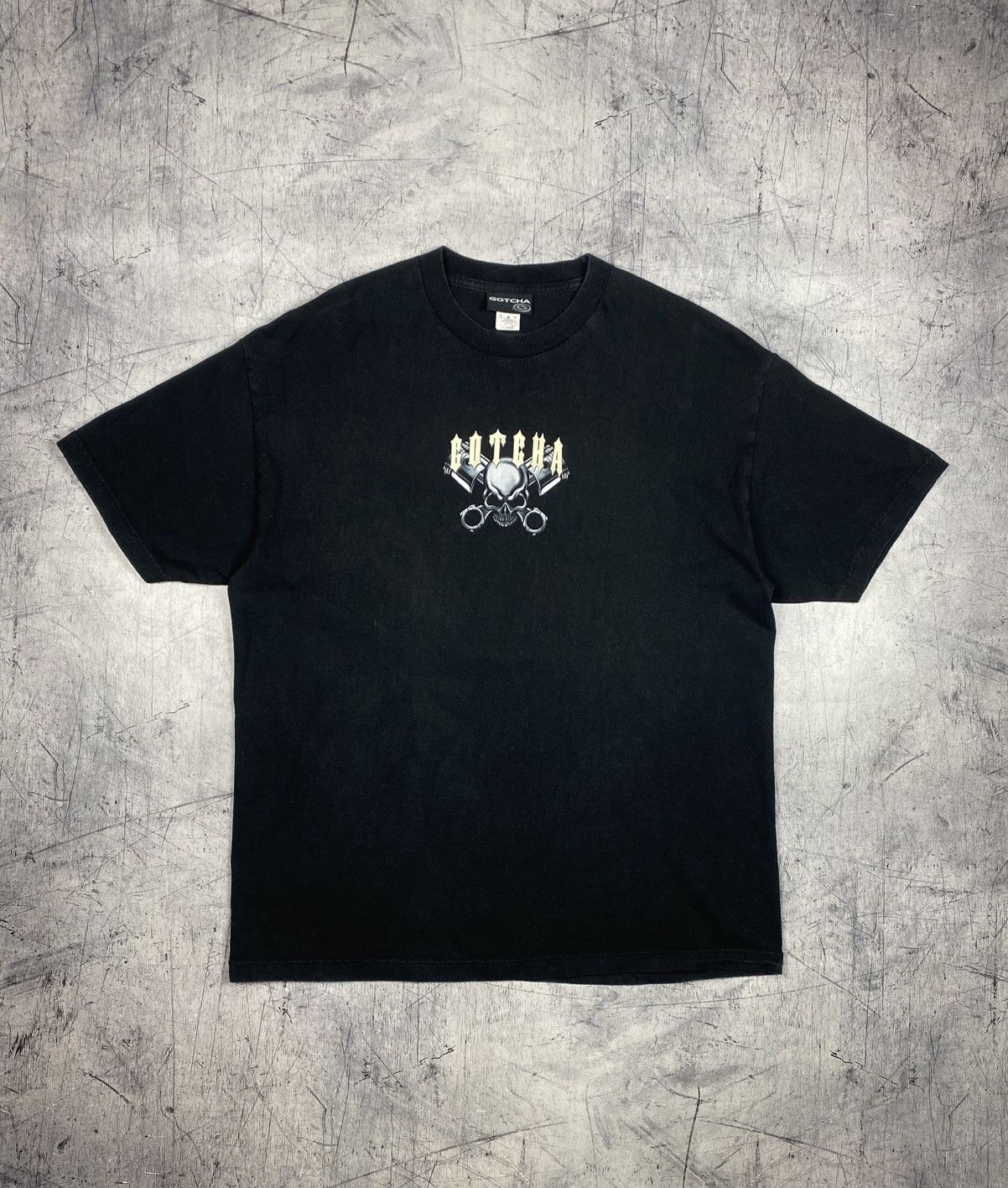 Gotcha Gotcha Skull & Flames Graphic T-Shirt y2k Motorcycle Size US XL / EU 56 / 4 - 7 Thumbnail