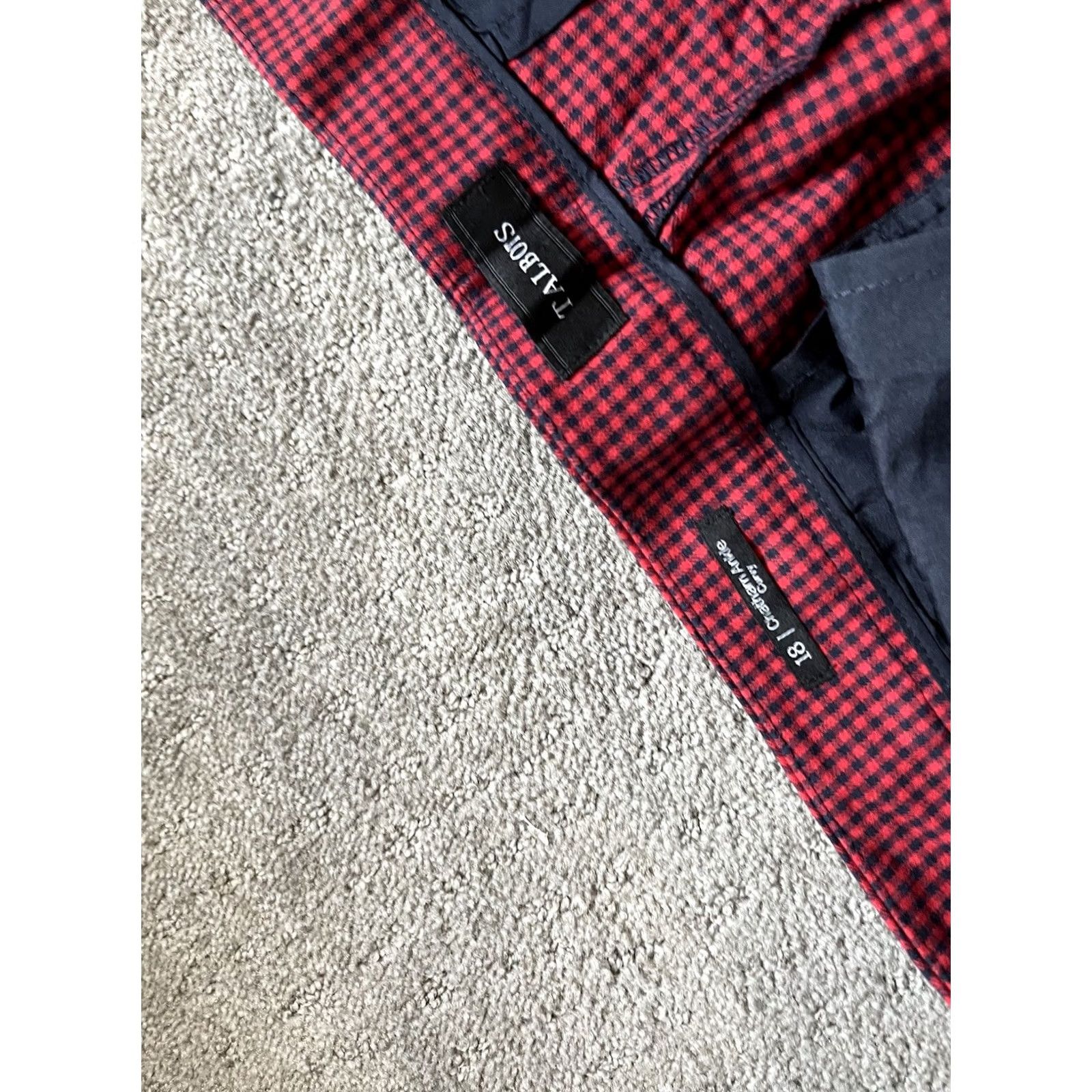Talbots Talbots Chatham Ankle Pants Womens 18 Red Gingham Plaid Curvy Fit Size 40" / US 18 - 5 Thumbnail