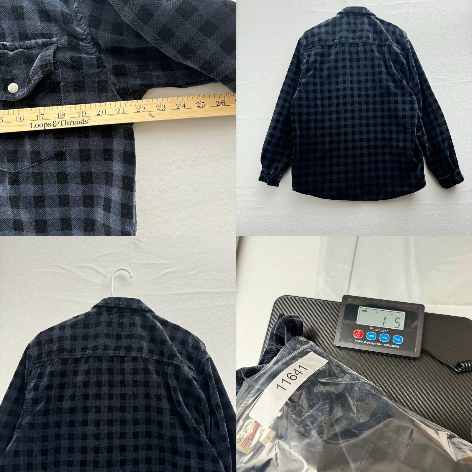 Guess VINTAGE Guess USA Mens S Blue Check Plaid Velour Full Zip Flannel Jacket Size US S / EU 44-46 / 1 - 8 Thumbnail