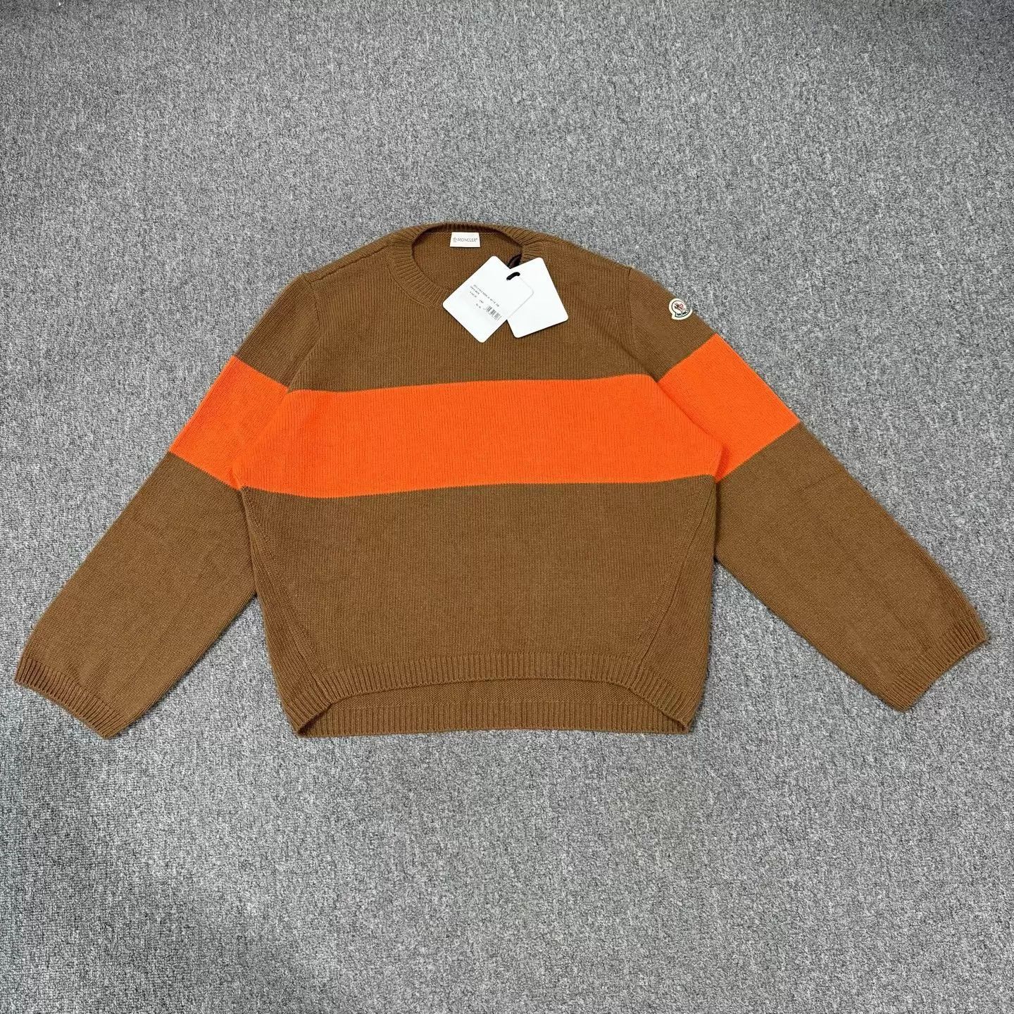 Moncler Moncler colorblock stripe logo wool crew neck LS NWT XL Size US XL / EU 56 / 4 - 1 Thumbnail