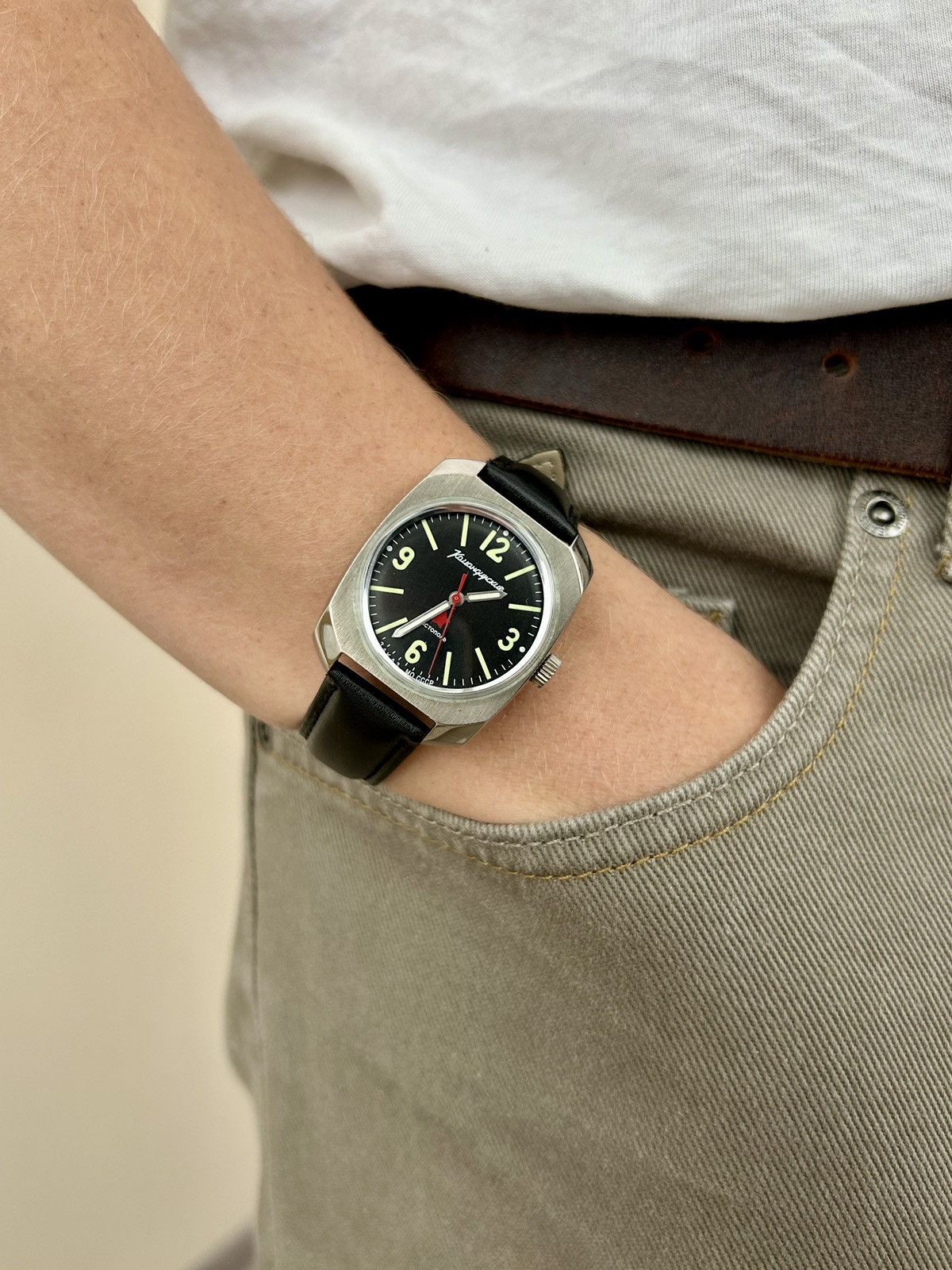 image of Vintage Watch Vostok Komandirskie Ussr Soviet 1980S in Black, Men's