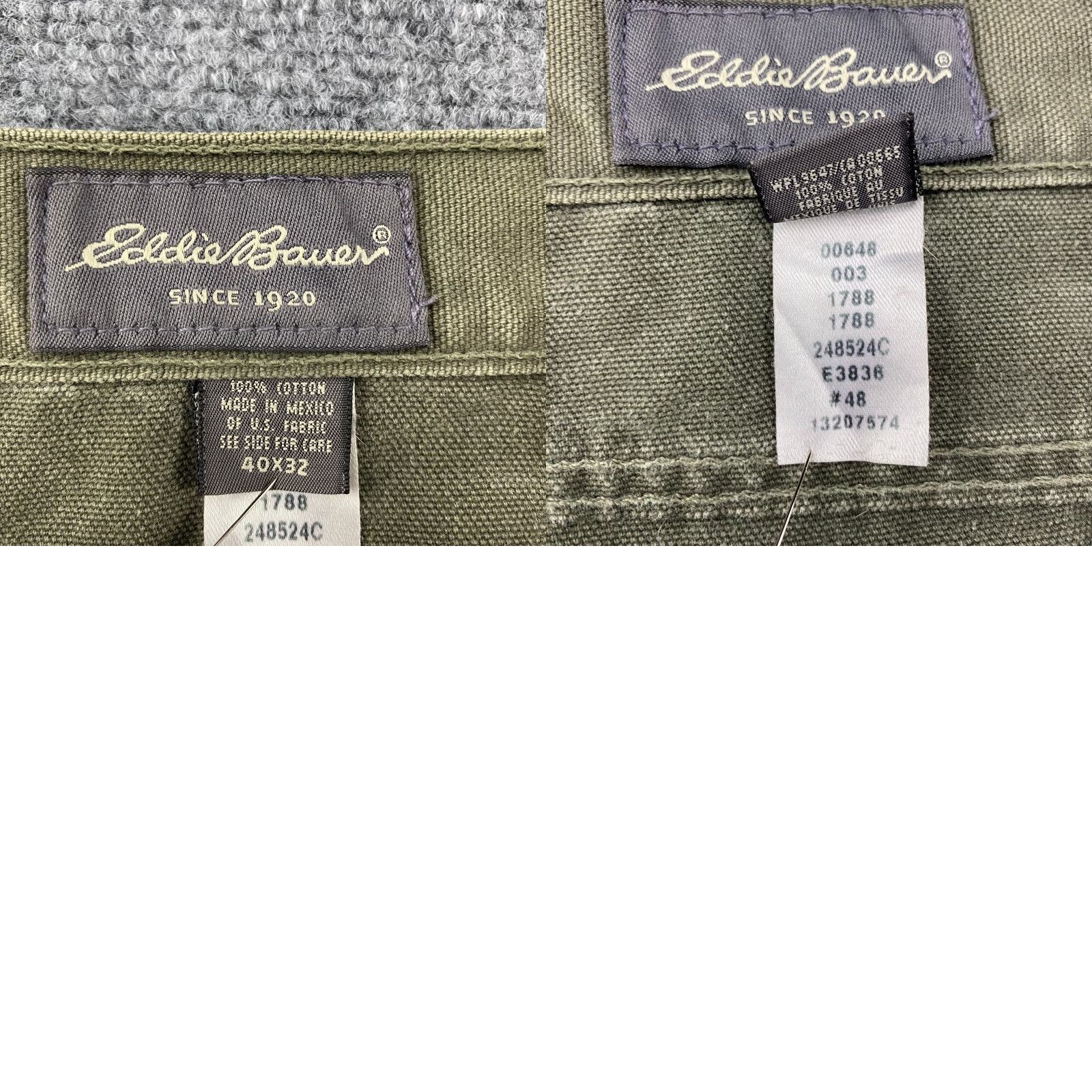 Eddie Bauer Eddie Bauer Mens Pants Carpenter 39x26 Green Canvas Work Utility Casual 90s Theme Size US 39 - 8 Thumbnail