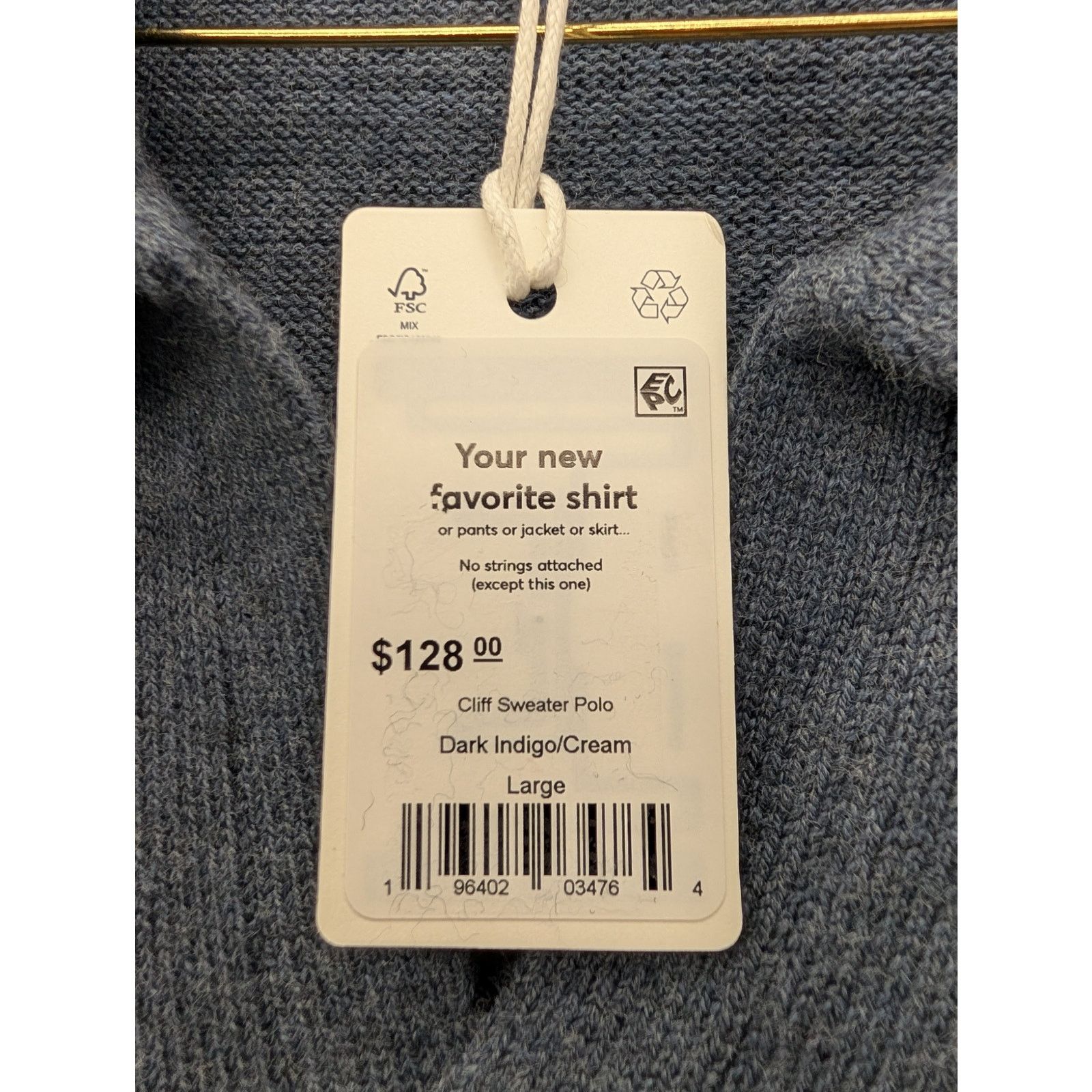 Marine Layer NWT Marine Layer Men's Cliff Sweater Polo in Dark Indigo Size US L / EU 52-54 / 3 - 5 Thumbnail