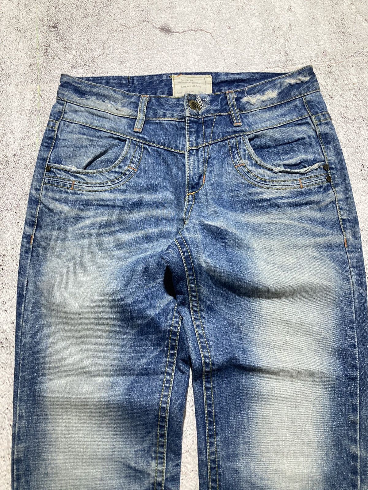 Japanese Brand 2000s Lolita Y2k Studded Faded 3/4 Jeans Pants Lgb Punk Size US 32 / EU 48 - 12 Thumbnail