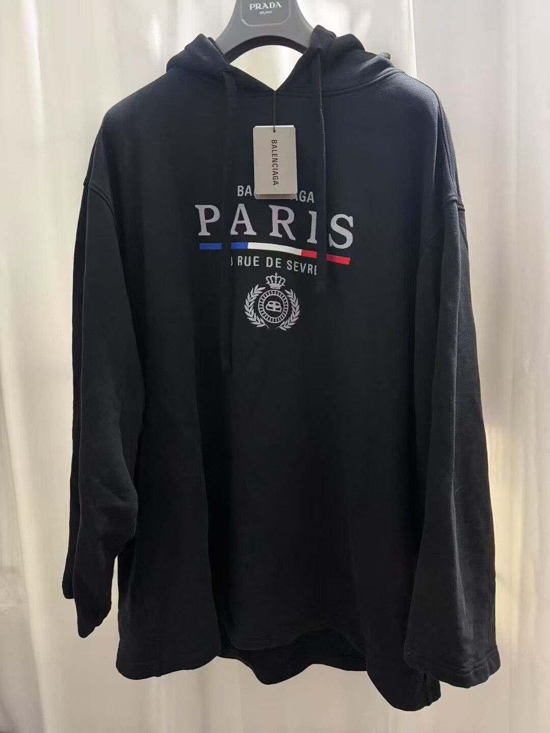 Balenciaga balenciaga black embroidered wheat hoodie Size US M / EU 48-50 / 2 - 1 Thumbnail