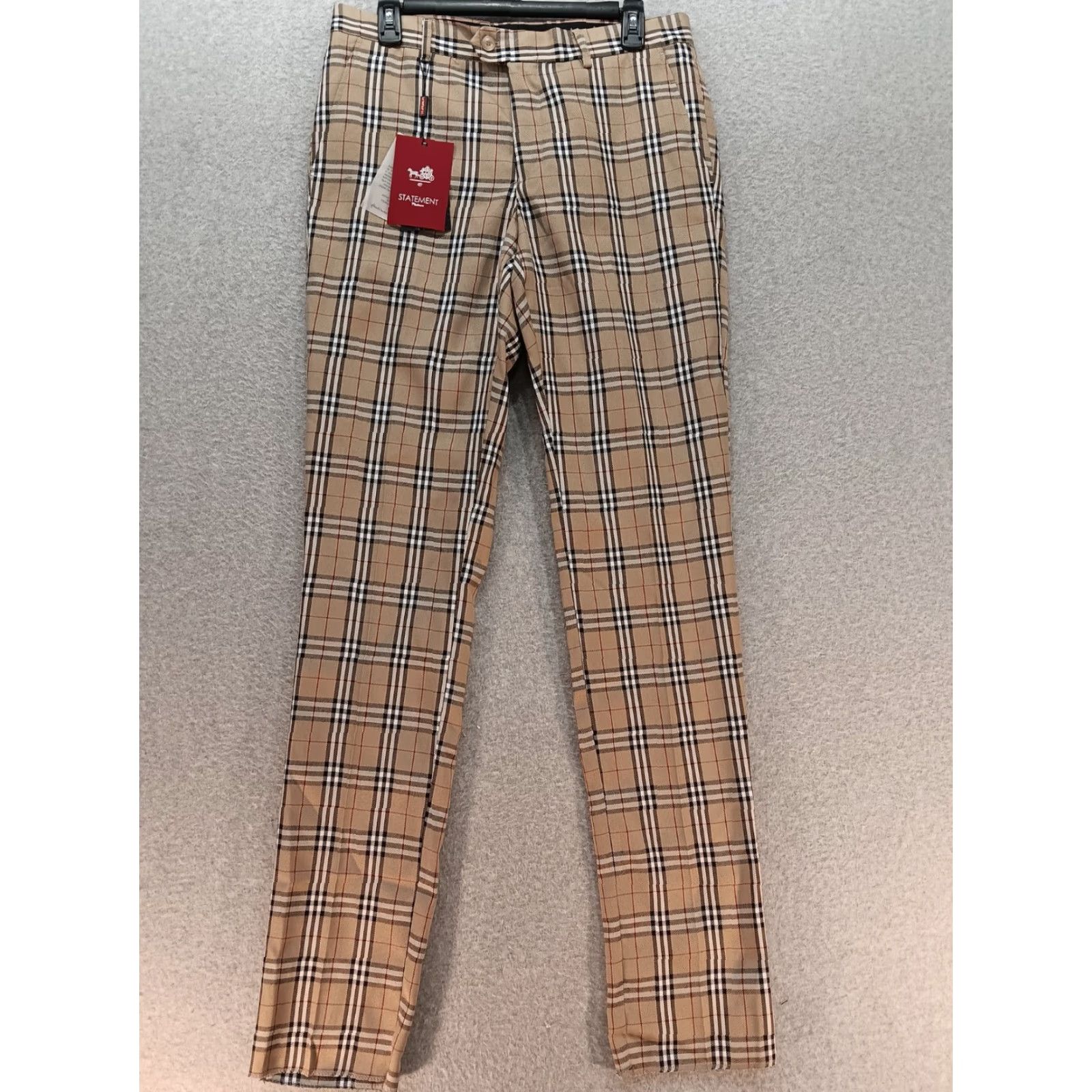Vintage VINTAGE Statement Pants Women's 32 Nova Check Wool Handmade Italy NWT Pattern Check 100% Wool Ankle Straight Regular Zip Button Mens? No, Womens. Size 24" / US 00 / IT 34 - 2 Thumbnail