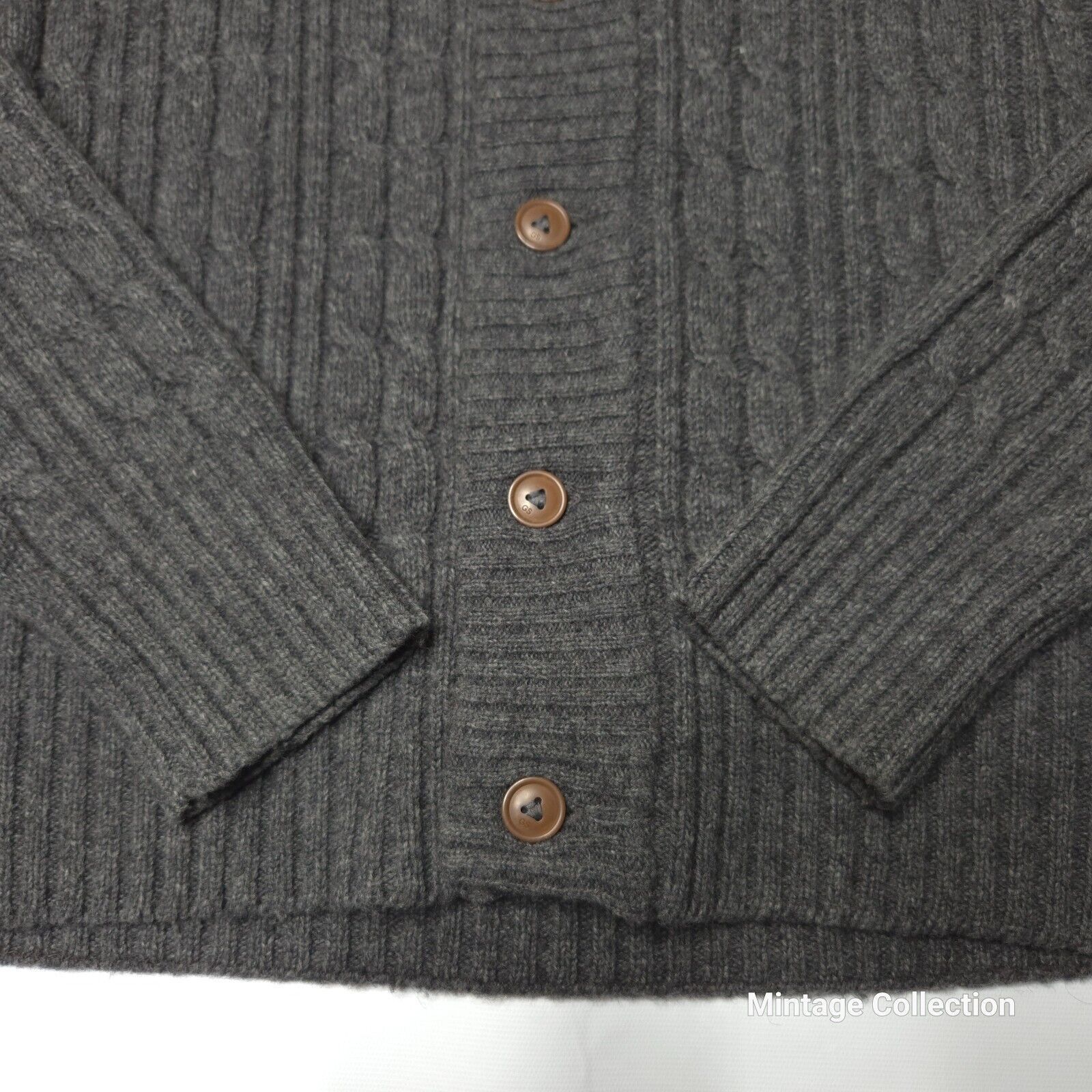 G-Star GSTAR CORRECT LINE GRAY WOOL BORRE SHAWL CARDIGAN CABLE KNIT Size US M / EU 48-50 / 2 - 8 Thumbnail