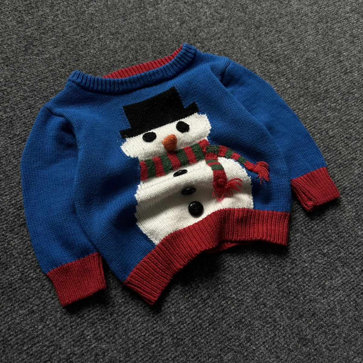 NEXT VTG Kids Knit Sweater Snowman 6-9 mounts Y2K Winter Happy Size US XXS / EU 40 - 2 Thumbnail