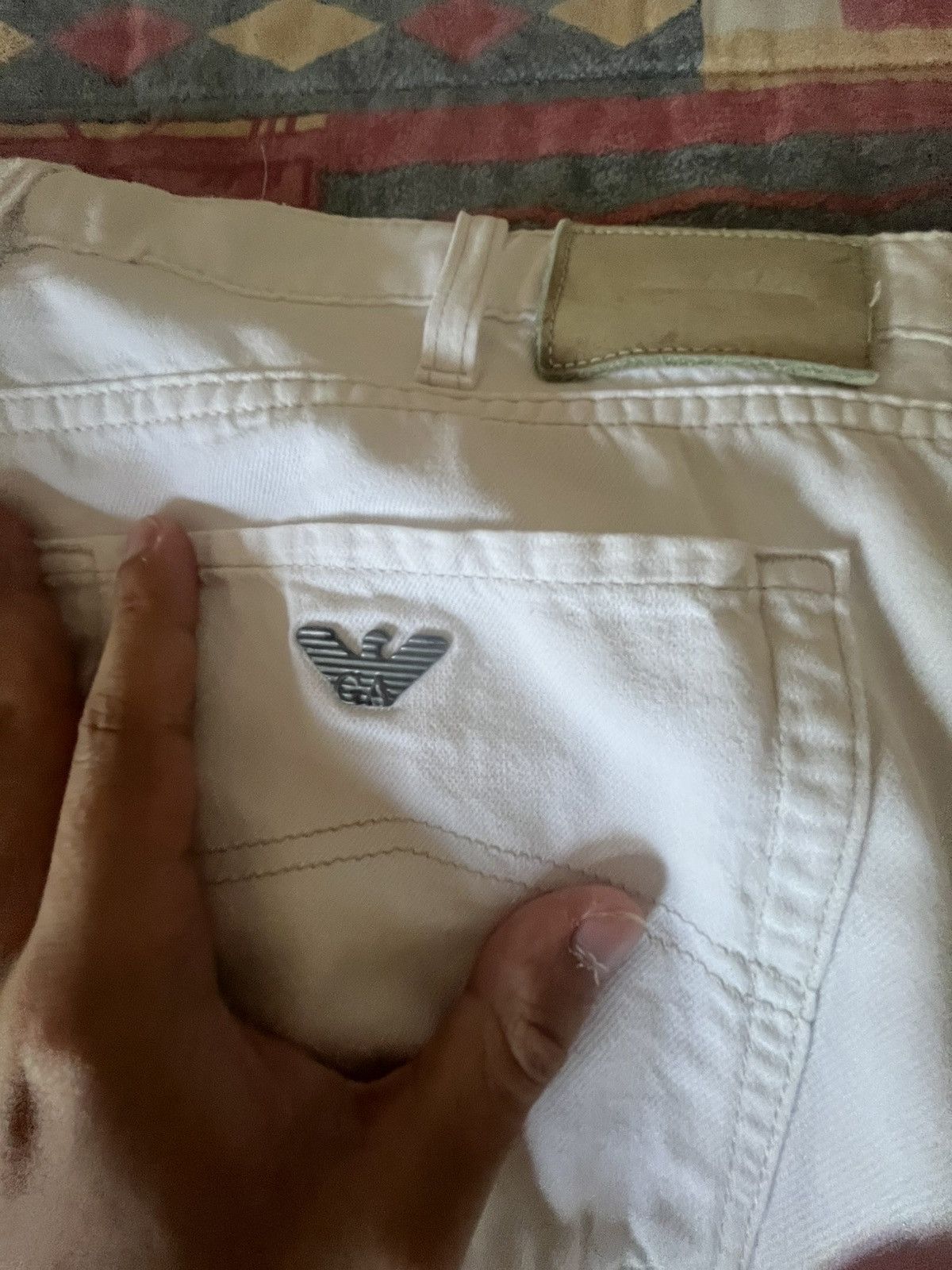 Giorgio Armani × Vintage Baggy/fitted white jeans Size US 32 / EU 48 - 3 Thumbnail
