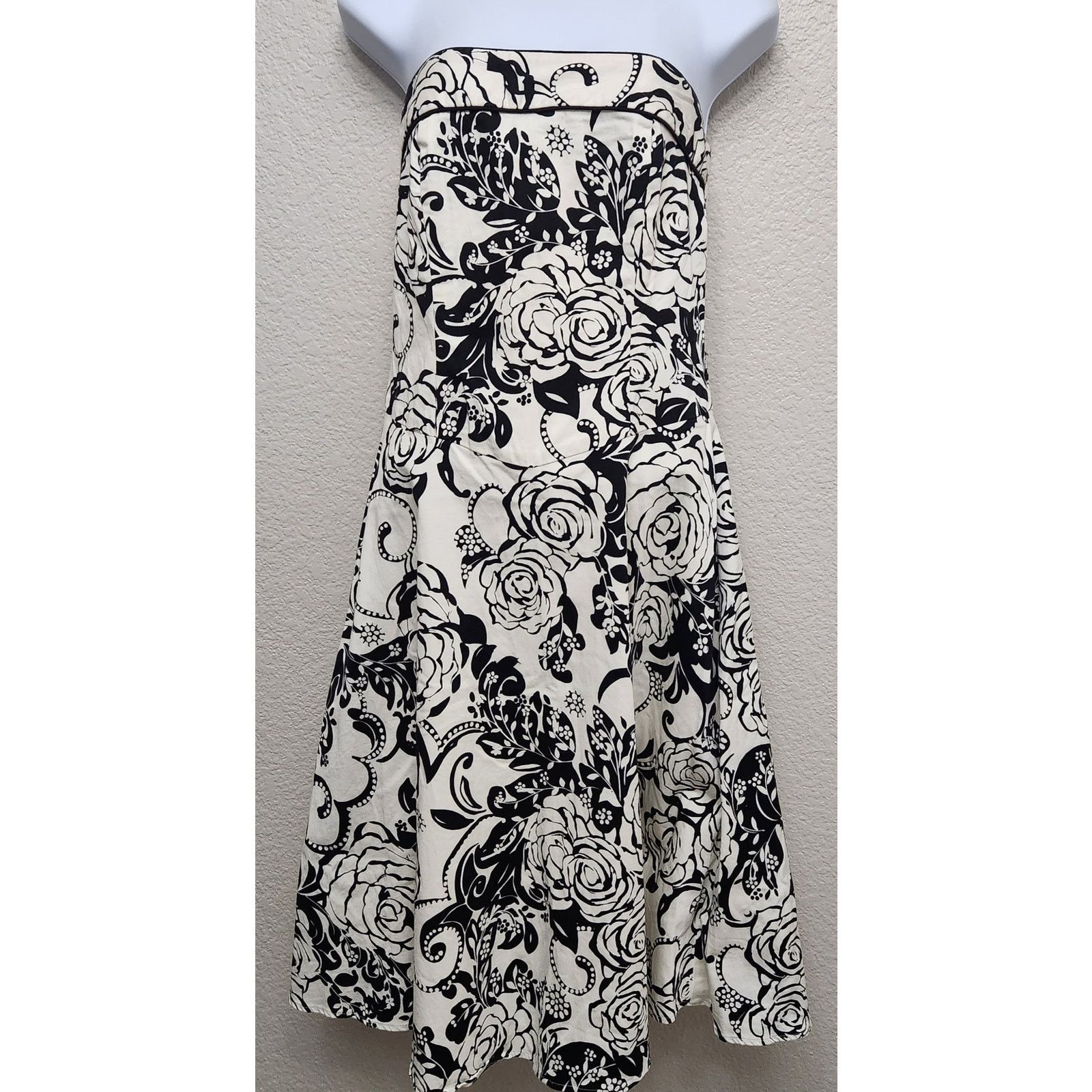 puff sleeve floral corset mini dress Floral Toile Puff Sleeve Mini Dress with Corset Detail M