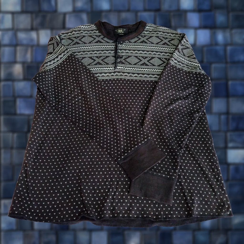 Ralph Lauren RRL Ralph Lauren Henley-long Sleeve Shirt XL Brown Mens Size US XL / EU 56 / 4 - 1 Thumbnail