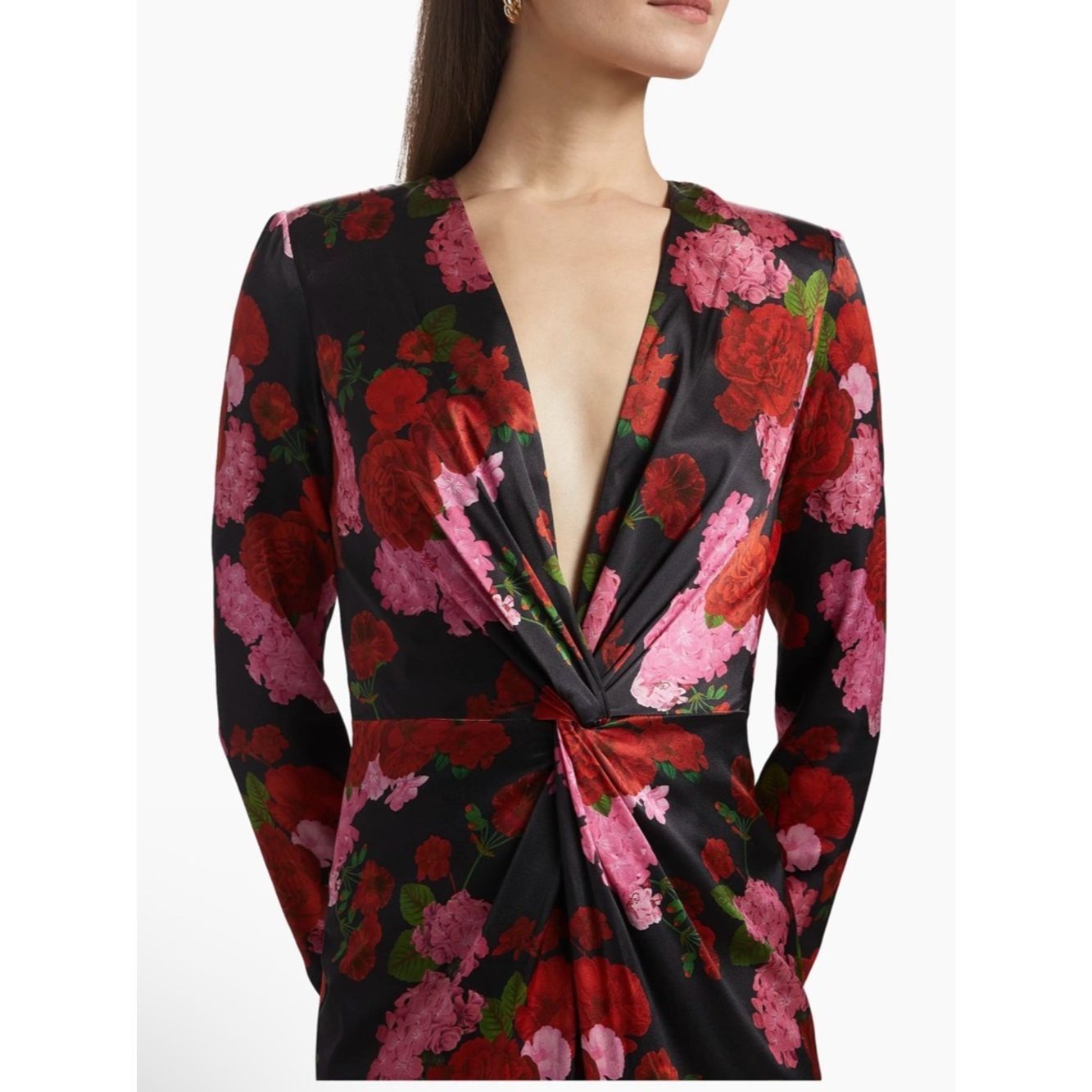 Generation Love Generation Love Silvanna Floral Satin Maxi Dress Red Pink B Size S / US 4 / IT 40 - 2 Thumbnail