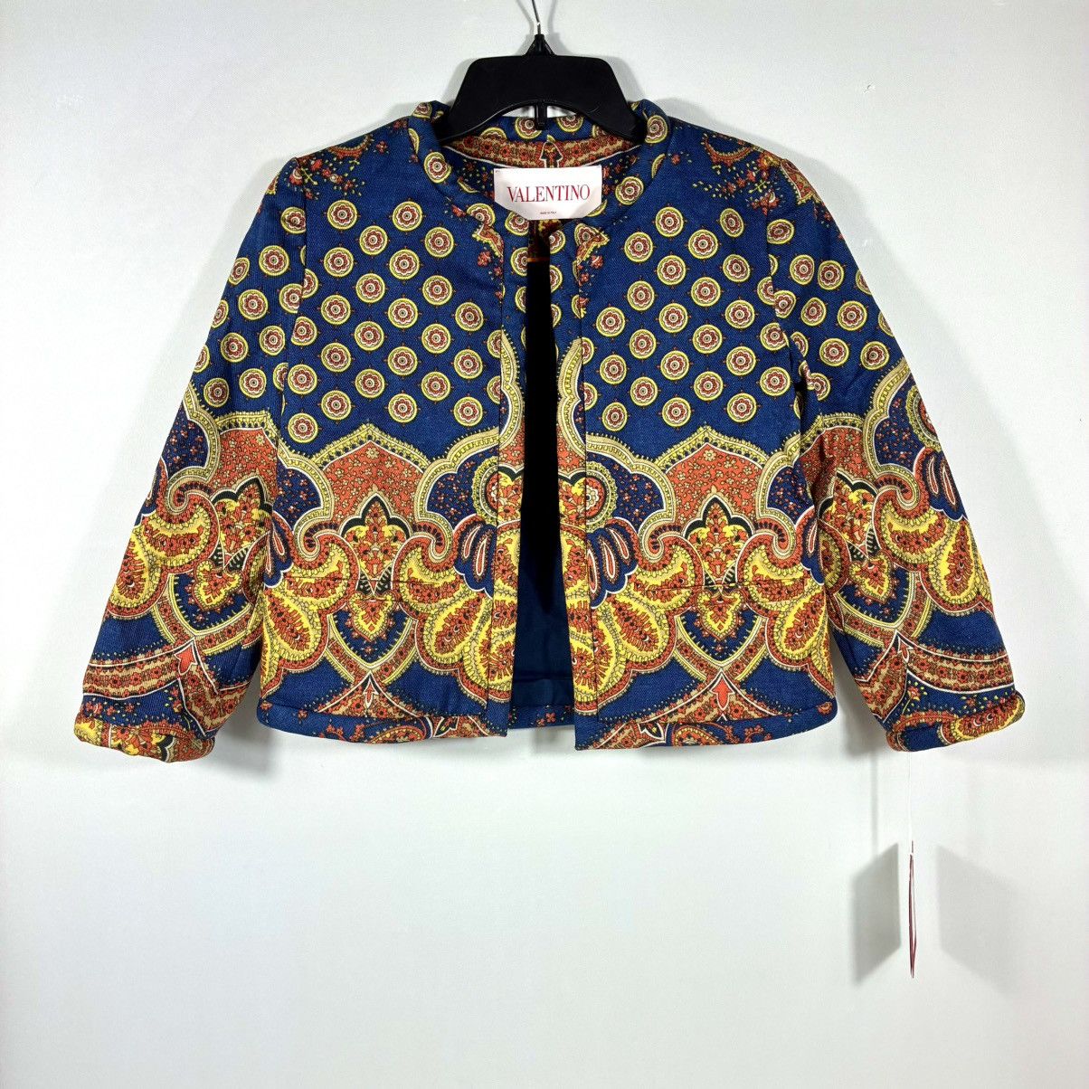Valentino Valentino Garavani Paisley Crop Denim Jacket 38 IT 2 US NWT Size XS / US 0-2 / IT 36-38 - 4 Thumbnail