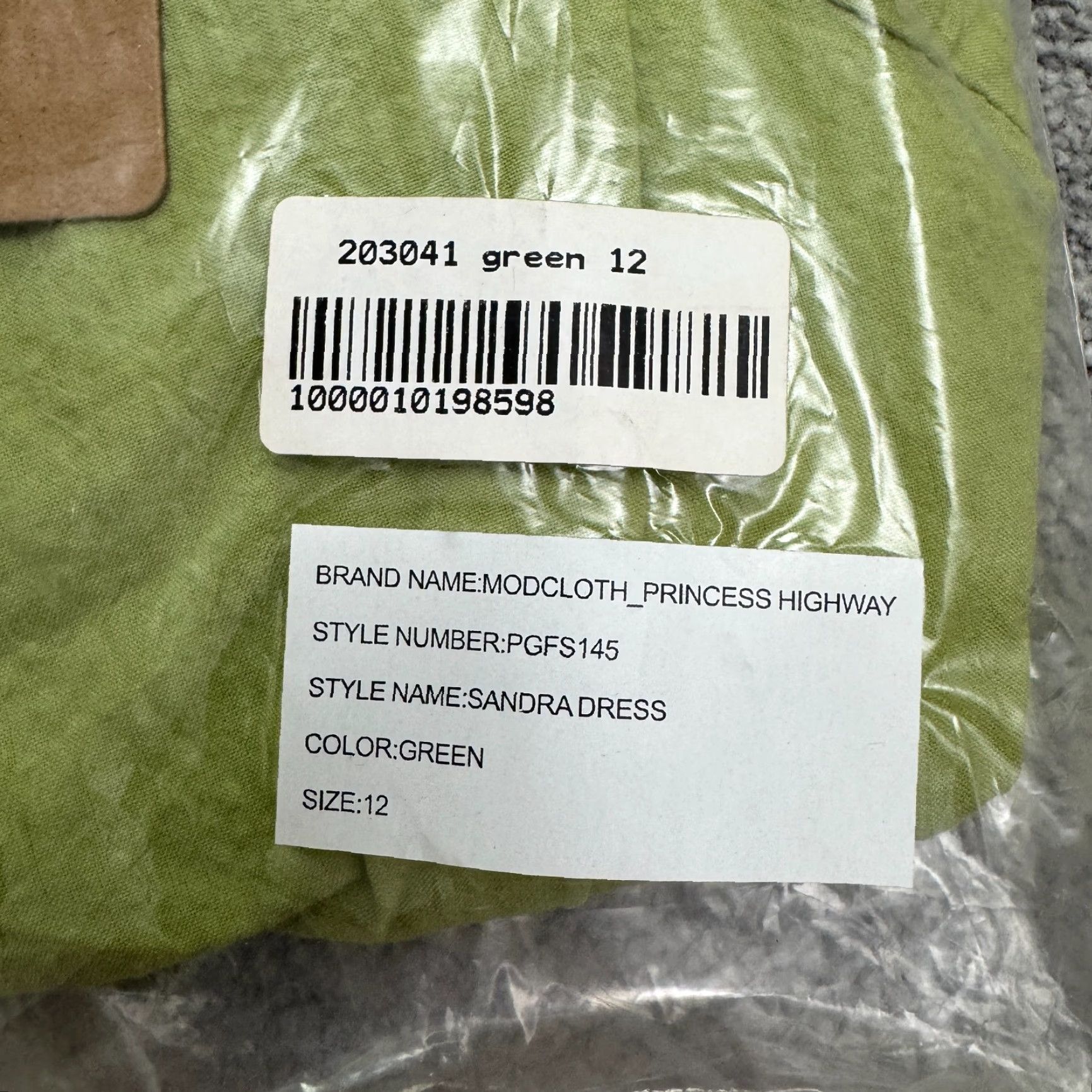 Vintage Princess Highway A-Line Mini Dress Women 12 Green Puff Sleeve Casual Bohemian Size XL / US 12-14 / IT 48-50 - 3 Thumbnail