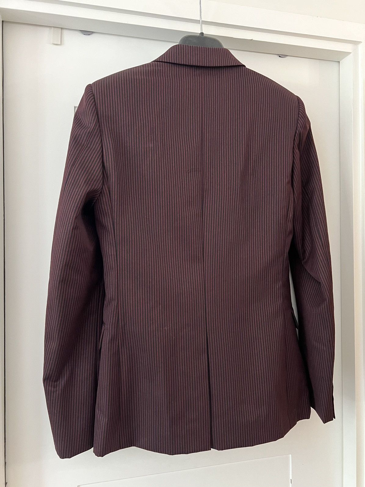 Hedi Slimane × Saint Laurent Paris 14FW Burgundy Pinstripe Blazer sz44 Size 44S - 5 Thumbnail