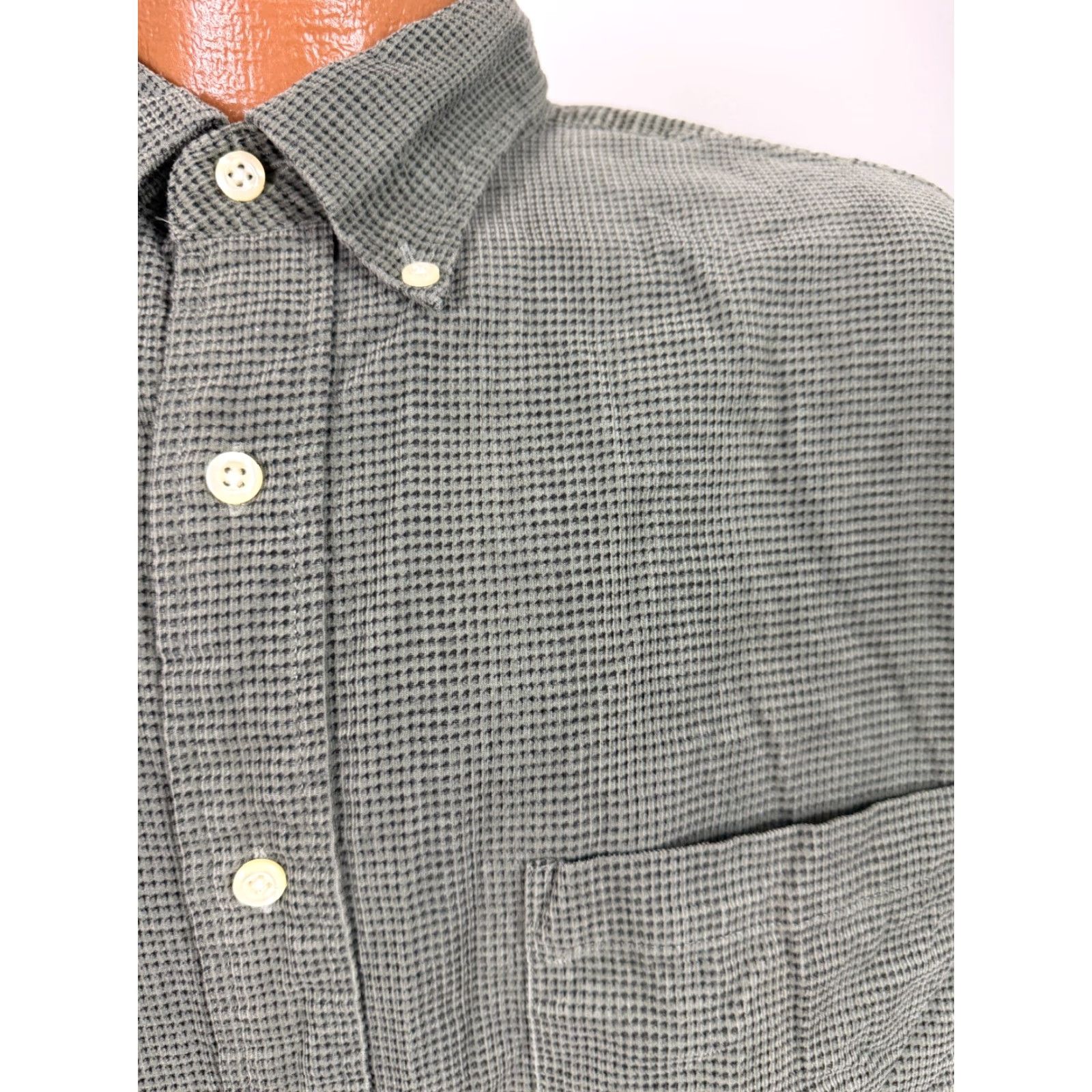 Vintage VINTAGE R&R Outdoors Corduroy Shirt Men L Sage Green Check Lightweight Button-Up Long Sleeve Preppy Size US L / EU 52-54 / 3 - 2 Thumbnail
