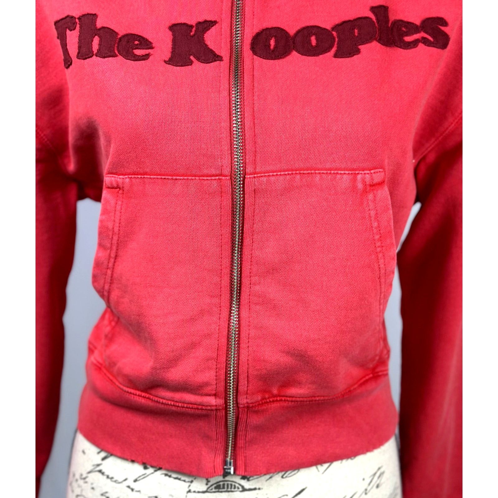 The Kooples The Kooples Text-Appliqué Zip-Through Cotton-Jersey Hoodie 4 Size S / US 4 / IT 40 - 10 Thumbnail