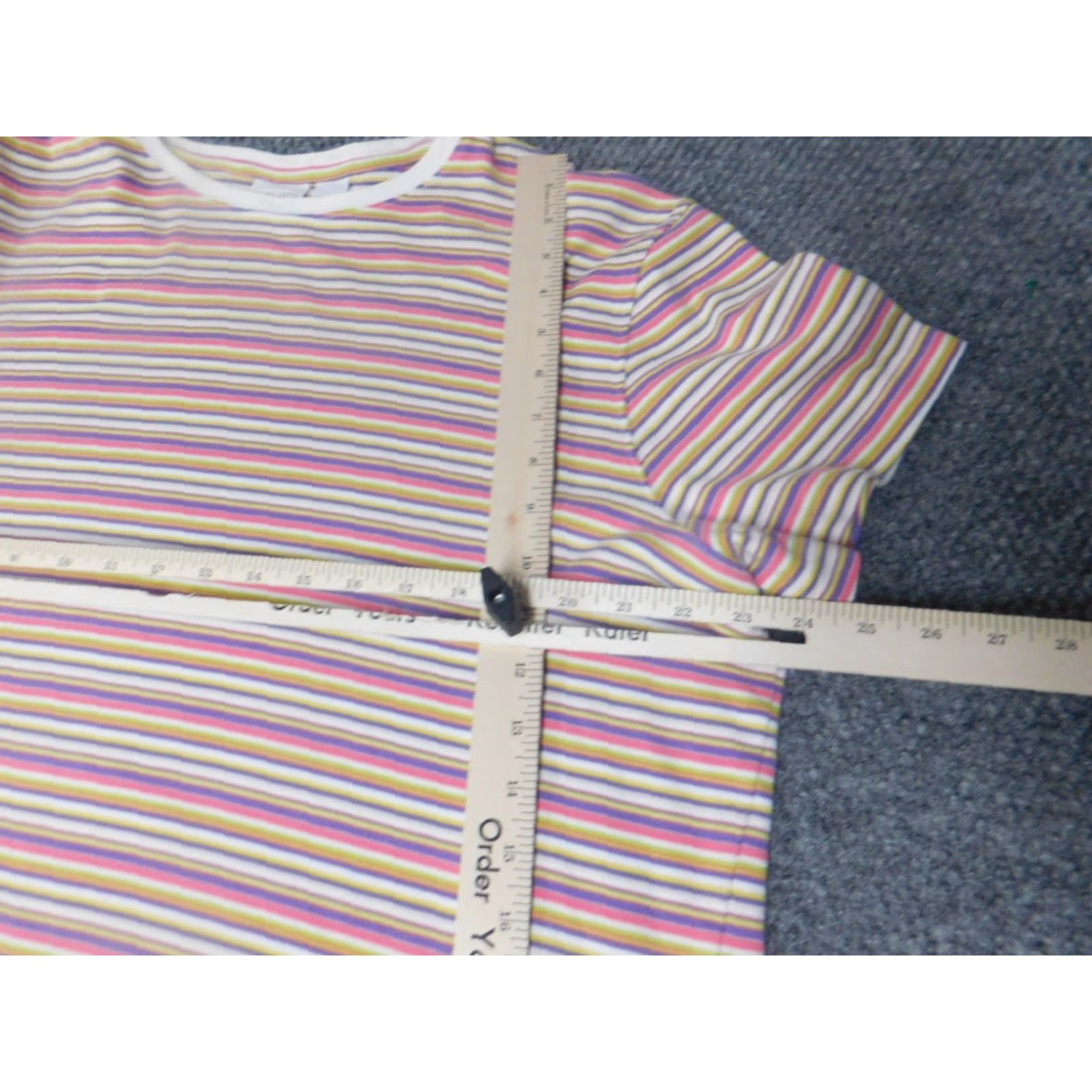 Essentials Essentials Womens Blouse 1X Plus Pink Striped Crew Neck Pullover Casual Button Polyester Rayon Size XL / US 12-14 / IT 48-50 - 4 Thumbnail