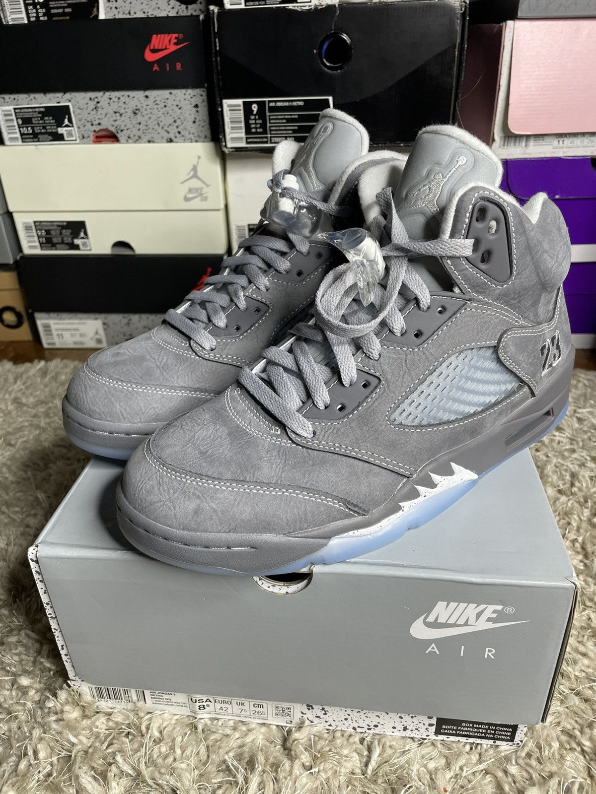 Jordan Brand Jordan 5 Wolf Grey Size US 8.5 / EU 41-42 - 1 Thumbnail