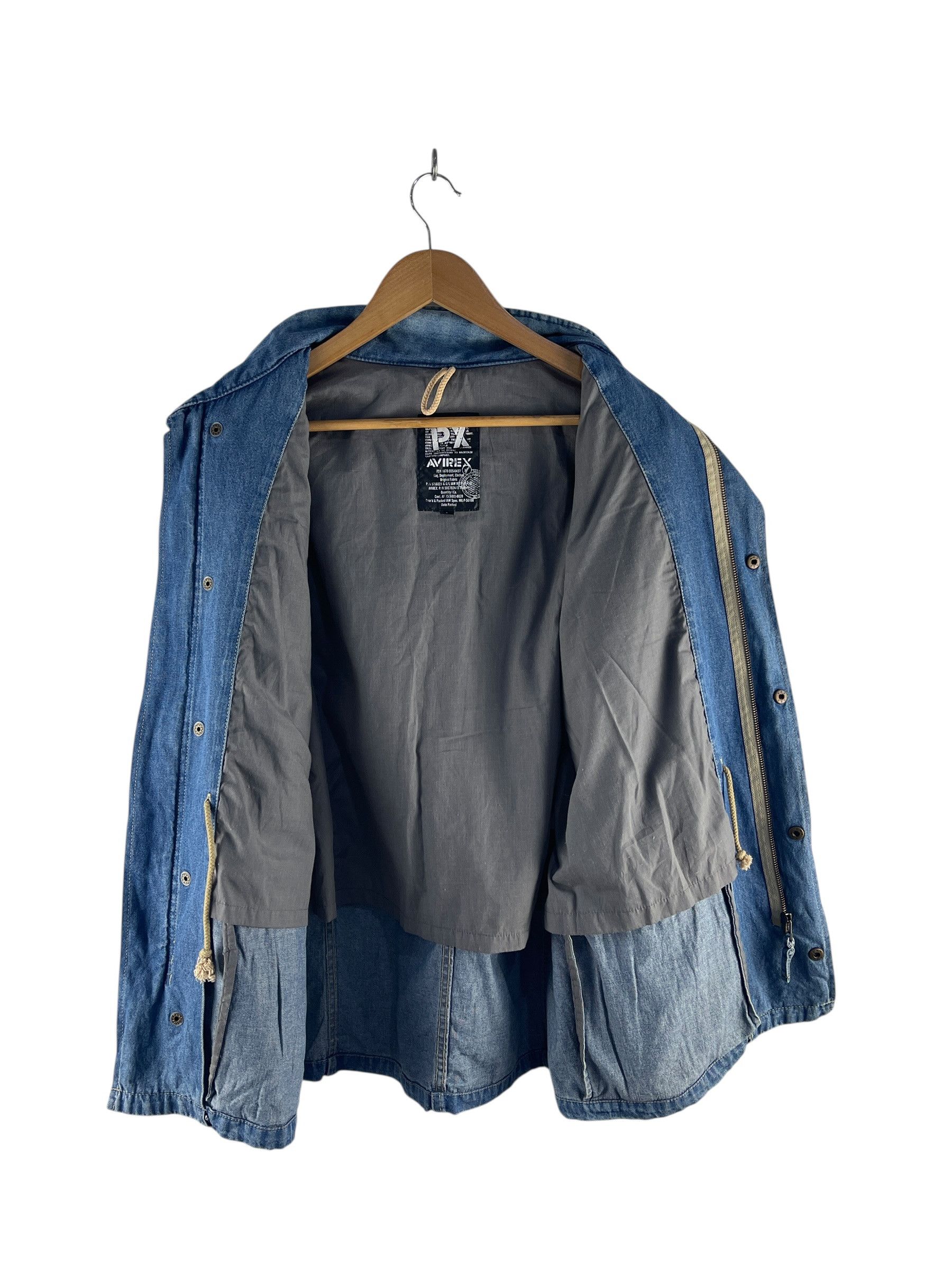Avirex Vintage Avirex PX Hooded Denim Field Jacket Military Style Size US L / EU 52-54 / 3 - 3 Thumbnail