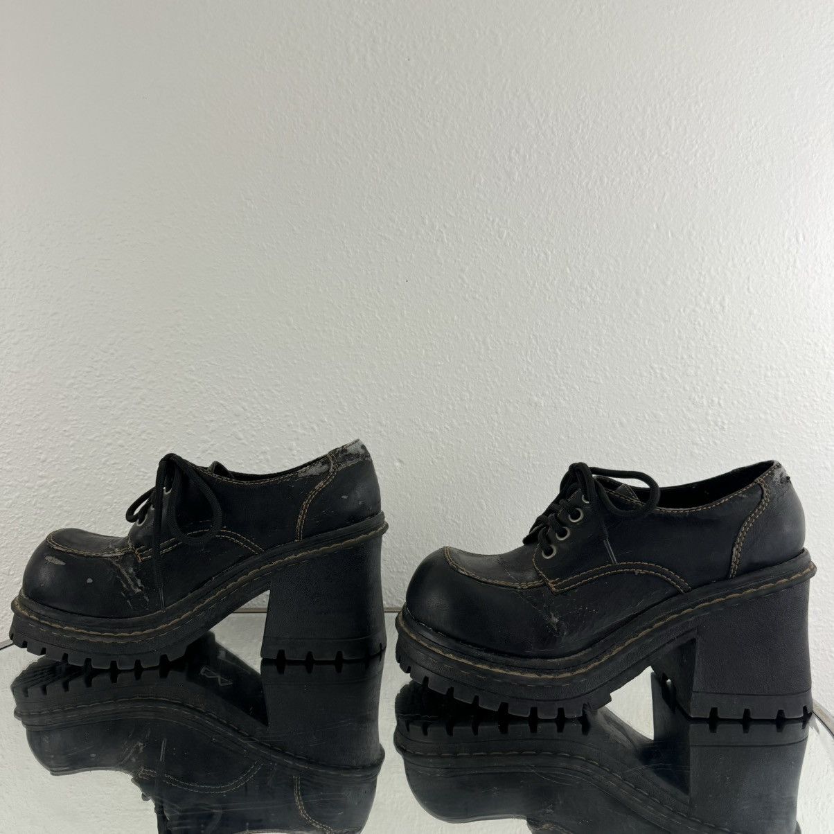 Other SODA Vintage Y2K Black Faux Leather Platform Oxford Shoes Size US 9 / IT 39 - 10 Thumbnail
