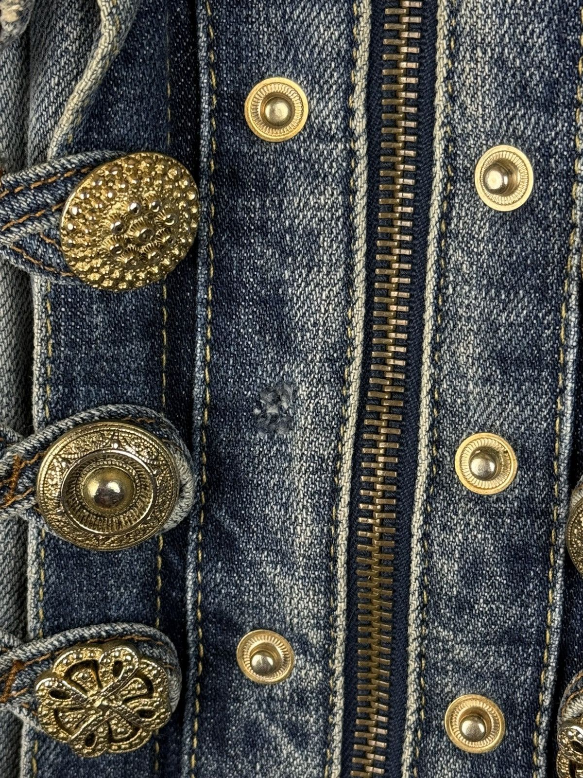 Roberto Cavalli Just Cavalli 2005 Runway Napoleon Denim Jacket Blue IT40 Size S / US 4 / IT 40 - 13 Thumbnail
