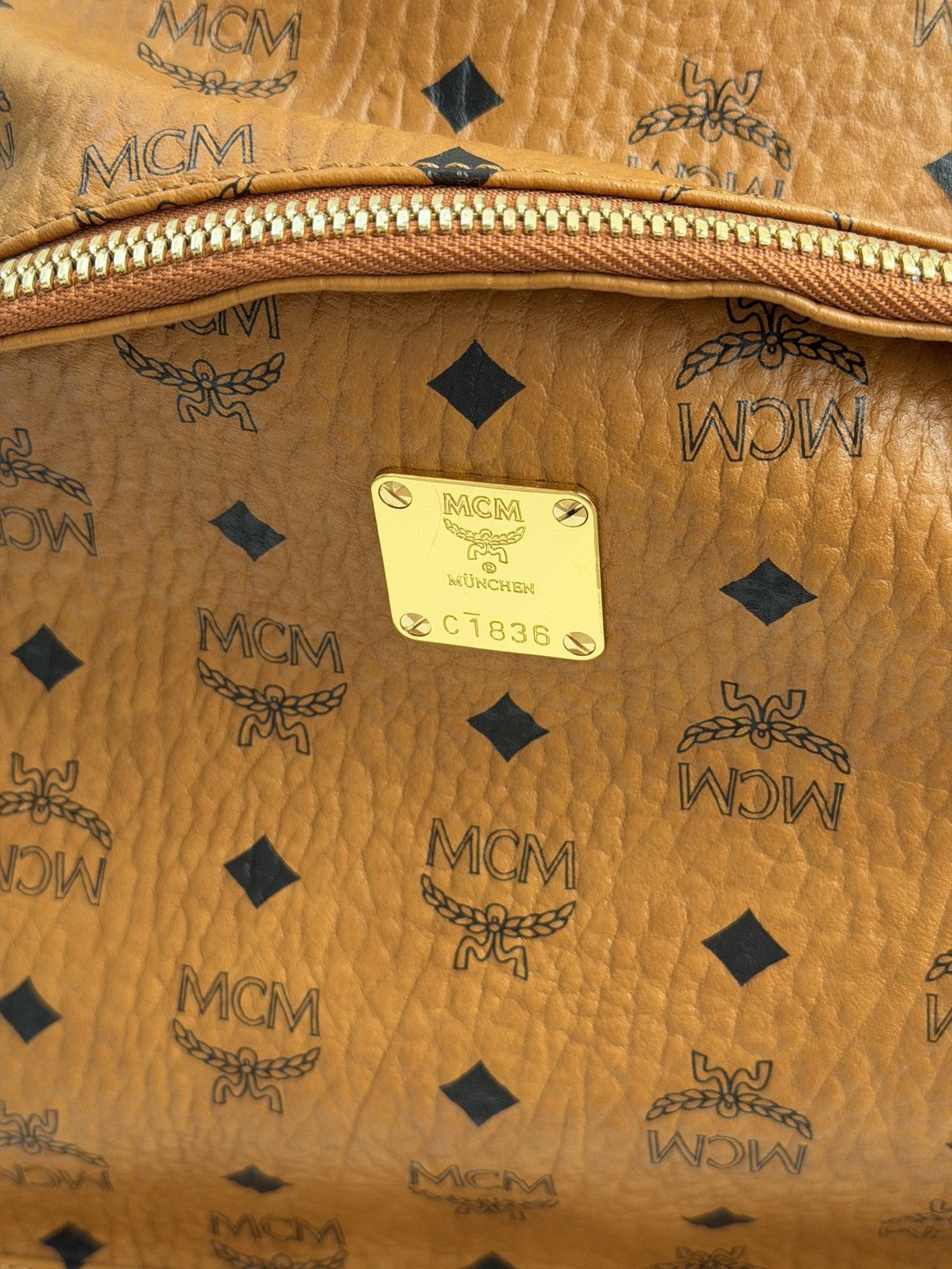 MCM MCM Visetos Backpack in Cognac Size ONE SIZE - 5 Thumbnail