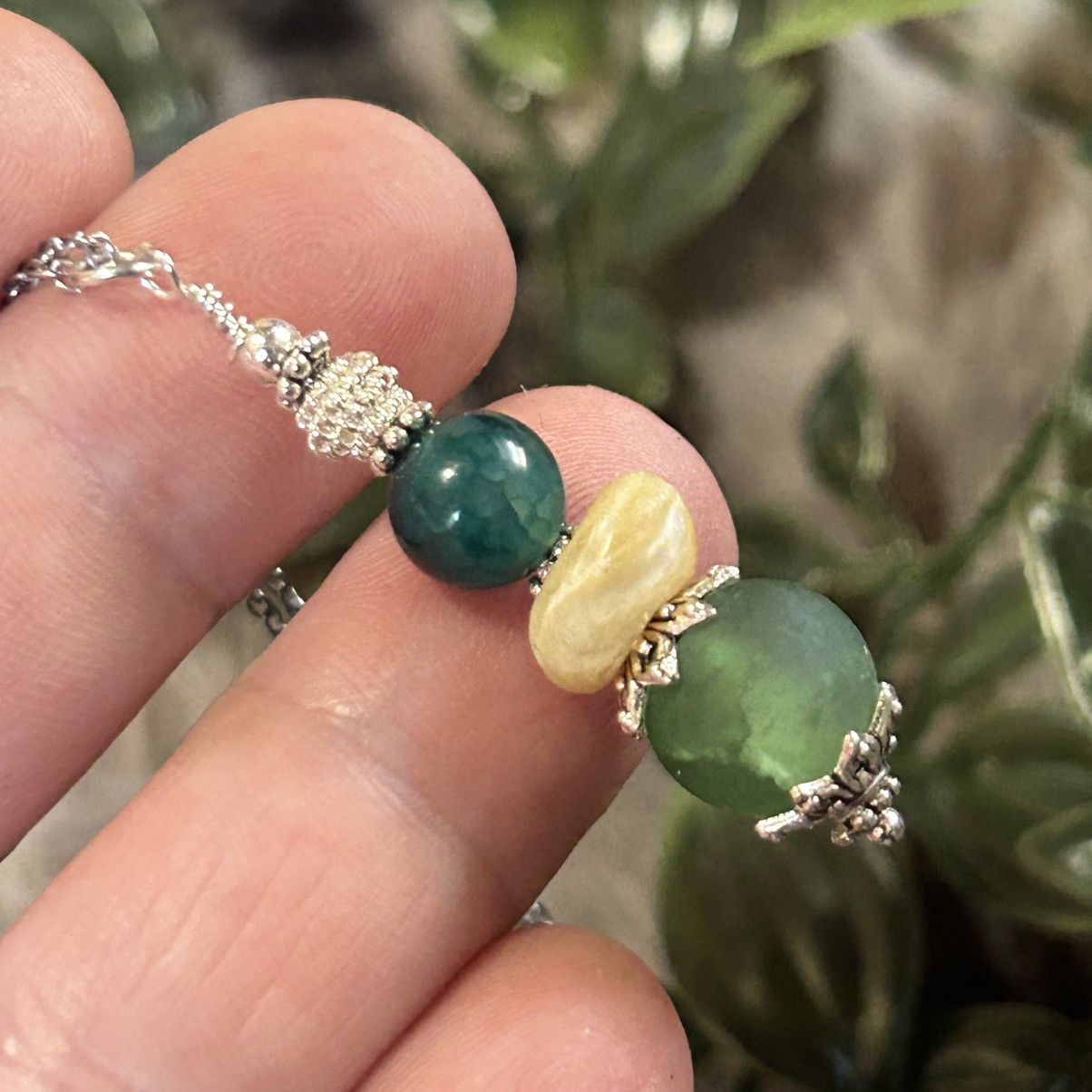 Handmade Handcrafted elegant genuine stone pendant on chain necklace Size ONE SIZE - 1 Thumbnail